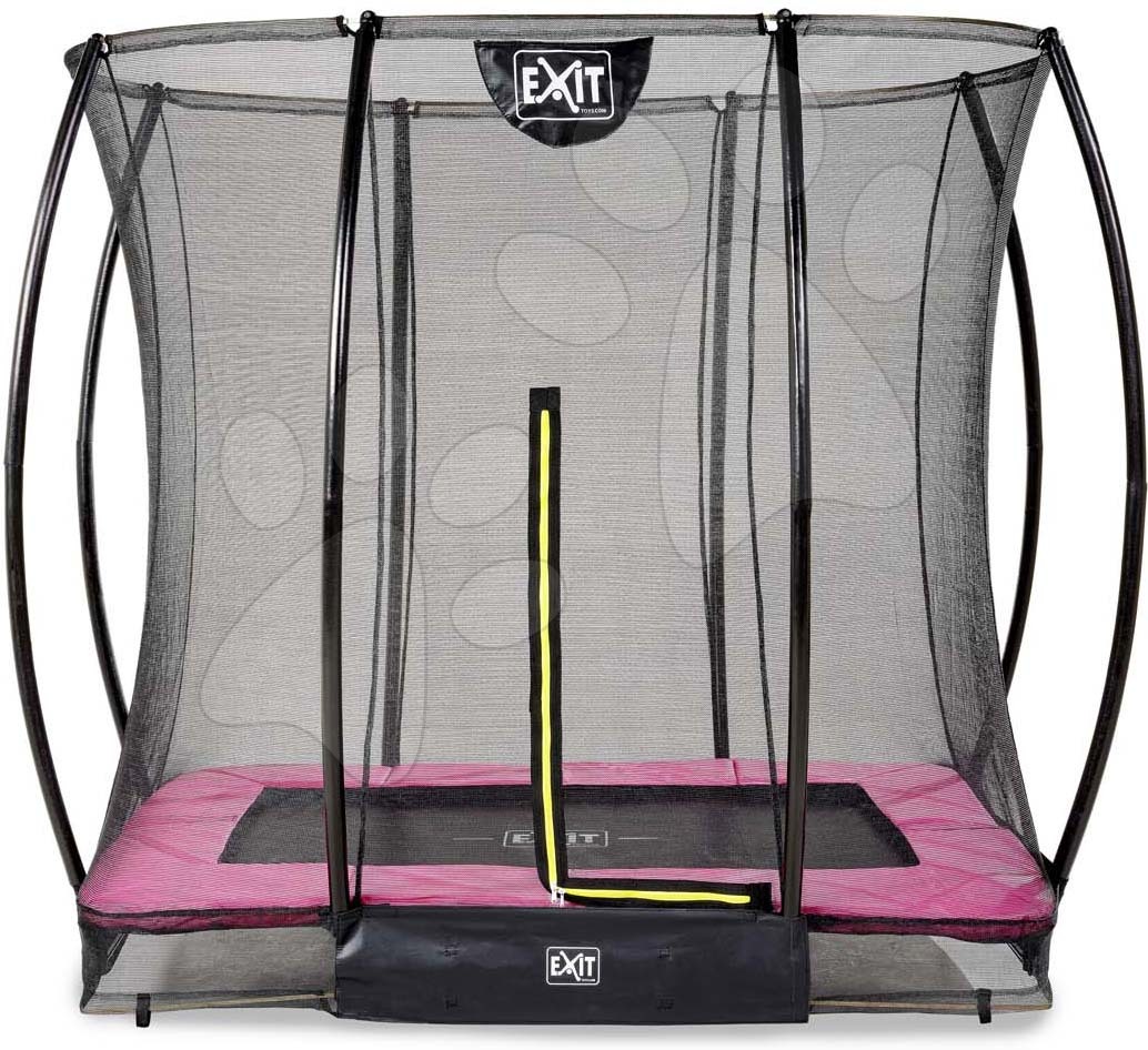 Trampolína s ochrannou sieťou Silhouette Ground Pink Exit Toys prízemná 153*214 cm ružová