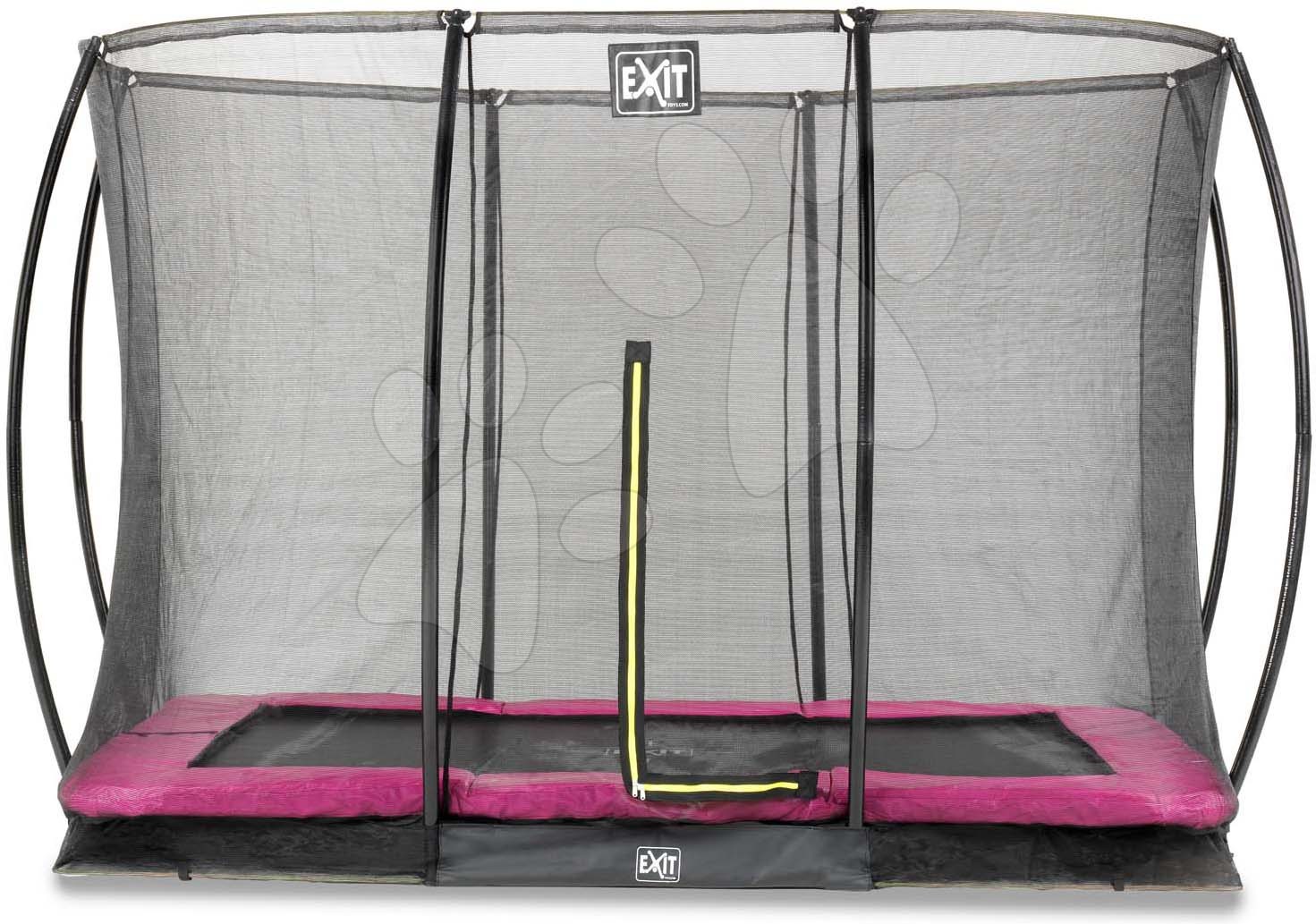 Trampolína s ochrannou sieťou Silhouette Ground Pink Exit Toys prízemná 214*305 cm ružová