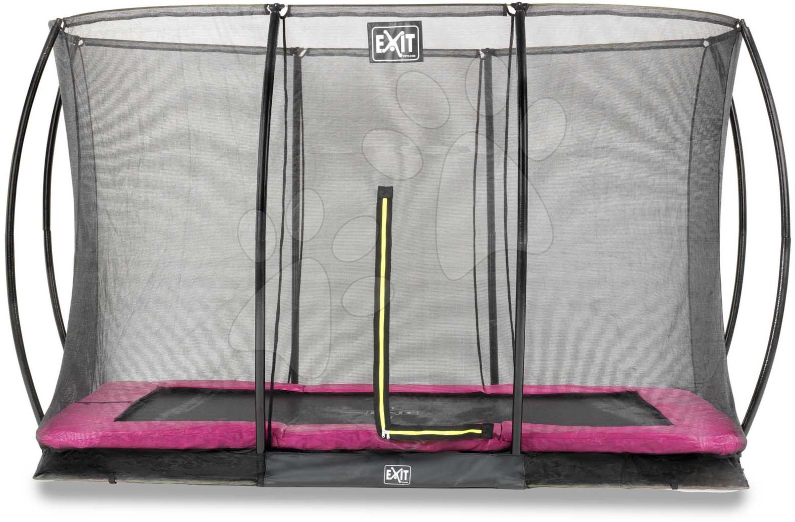 Trampolíny zemné - Trampolína s ochrannou sieťou Silhouette Ground Pink Exit Toys prízemná 244*366 cm ružová