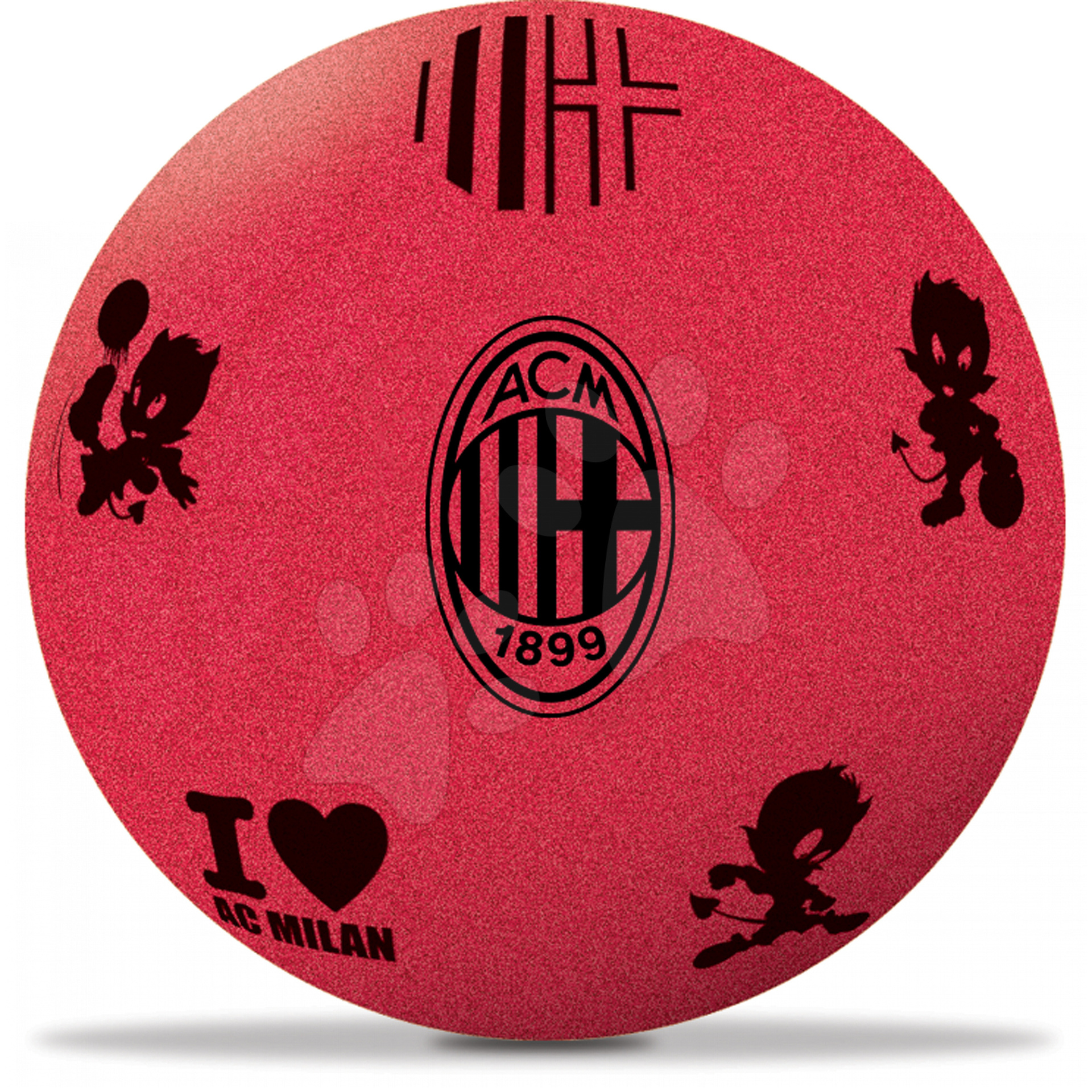 Staré položky - Penová lopta A.C. Milano Mondo 20 cm červená od 24 mes