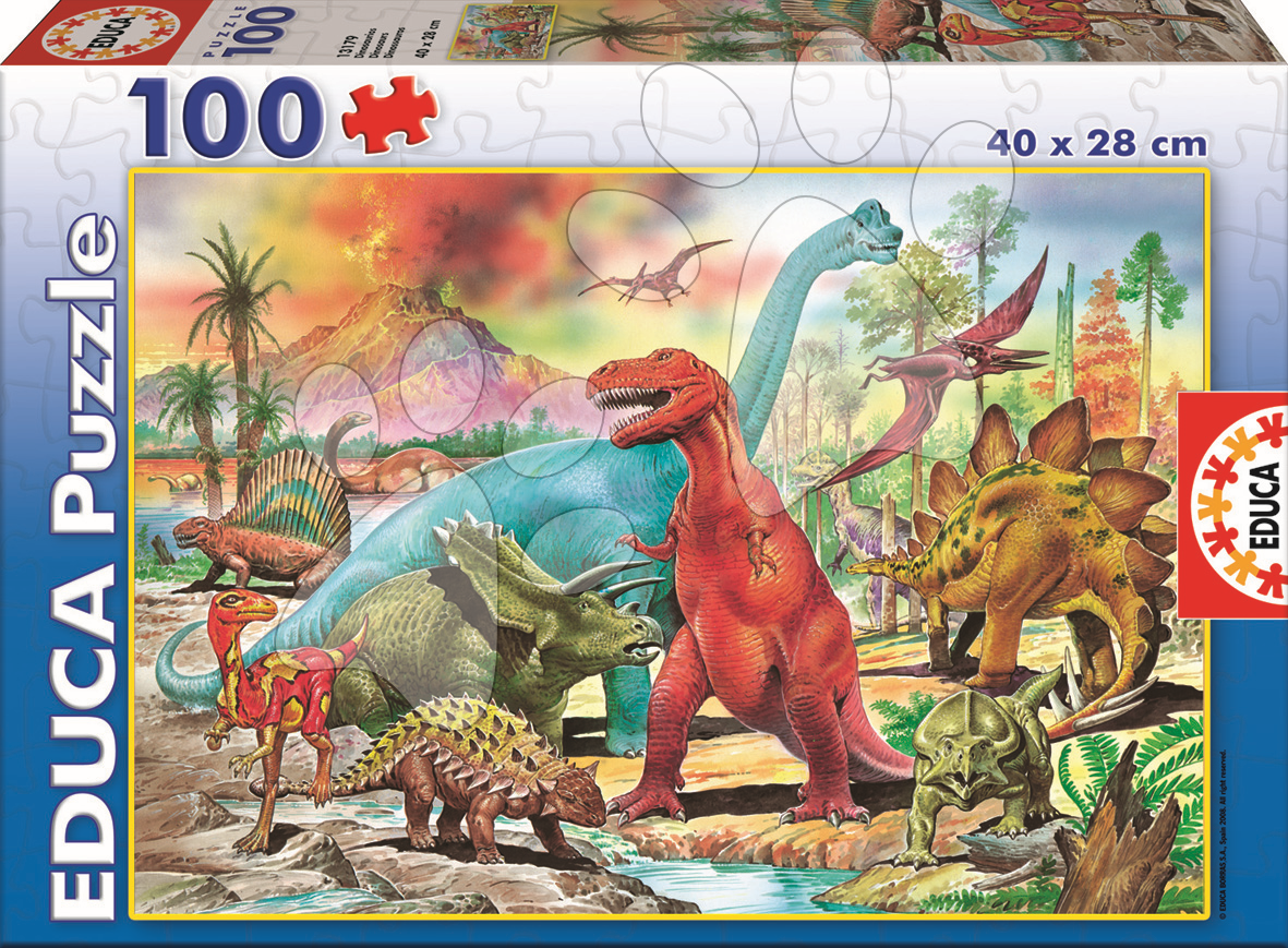 Puzzle pre deti Junior Dinosaurus Educa 100 dielov 13179 farebné