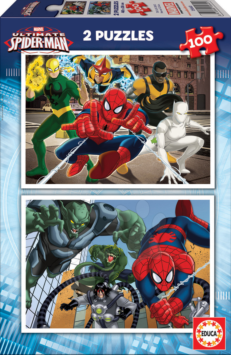 Detské puzzle od 100-300 dielov - Puzzle Spiderman Educa 2x100 dielov od 5 rokov