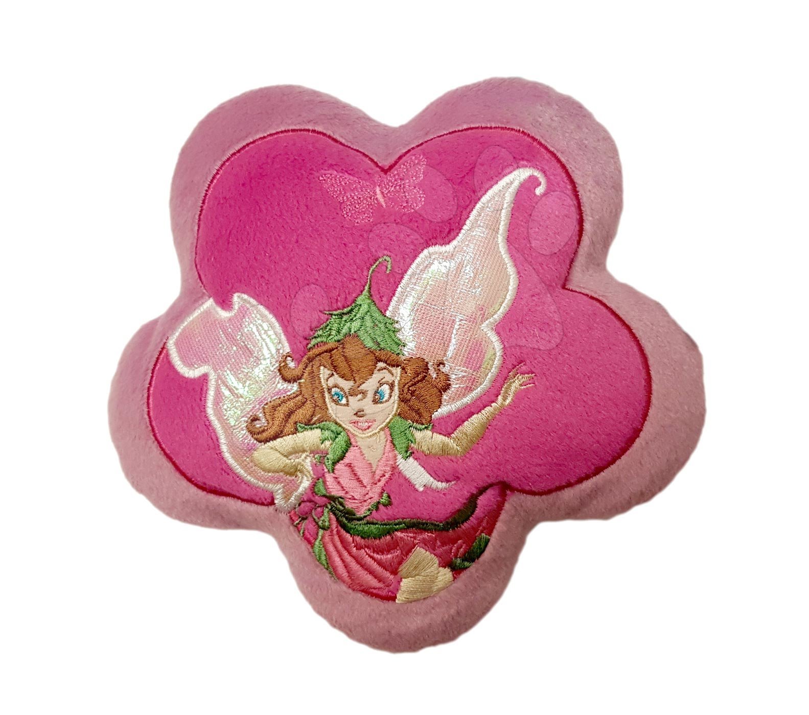 Plyšové polštáře - Polštářek Fairies ve tvaru květiny Ilanit růžový 18 cm průměr