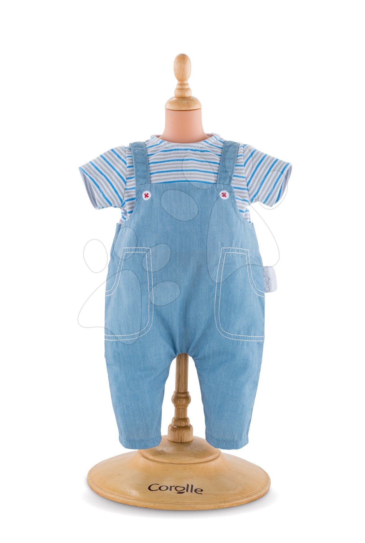 Oblečenie Striped T-shirt & Overall Mon Grand Poupon Corolle pre 36 cm bábiku od 24 mes