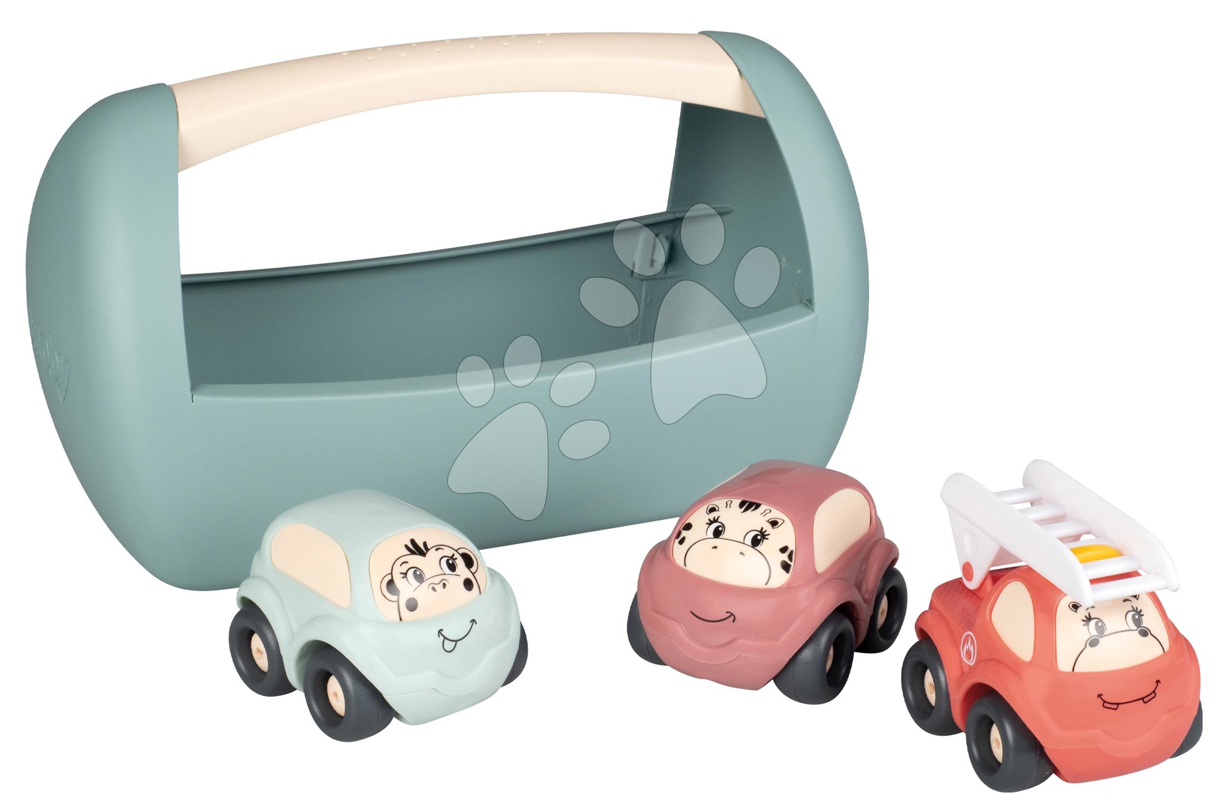 Avtomobilčki - Kovček za orodje z avtomobilčki Vehicles Little Smoby tri živali prevozna sredstva od 12 mes
