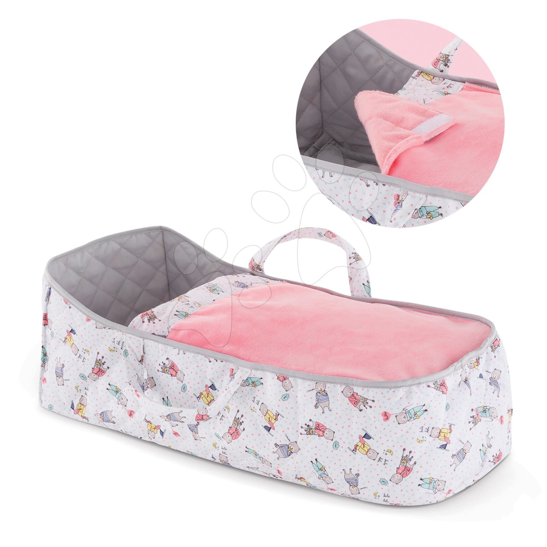 Lettino Da Viaggio Bayer Chic 2000 Per Bambole (Fino A 50 Cm) — Con Borsa, Stelline Grigie