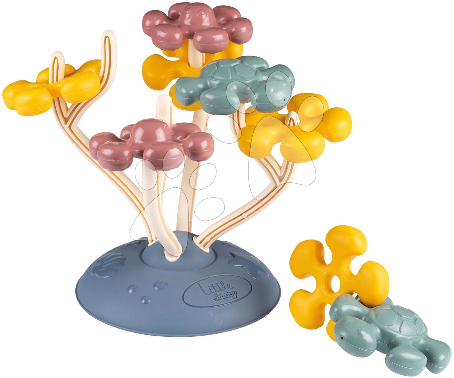 Didaktická skládačka podmořský svět Coral Little Smoby 8 dílů ve tvaru želvy chobotnice a květin od 12 měsíců