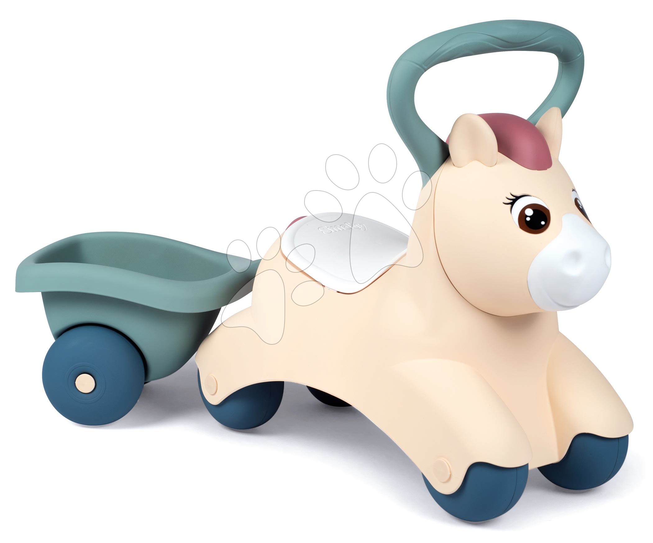 Guralice za djecu od 12 mjeseci - Guralica s prikolicom Baby Pony Ride On Little Smoby ergonomski oblikovana s velikim držačem za najmlađe od 12 mjes