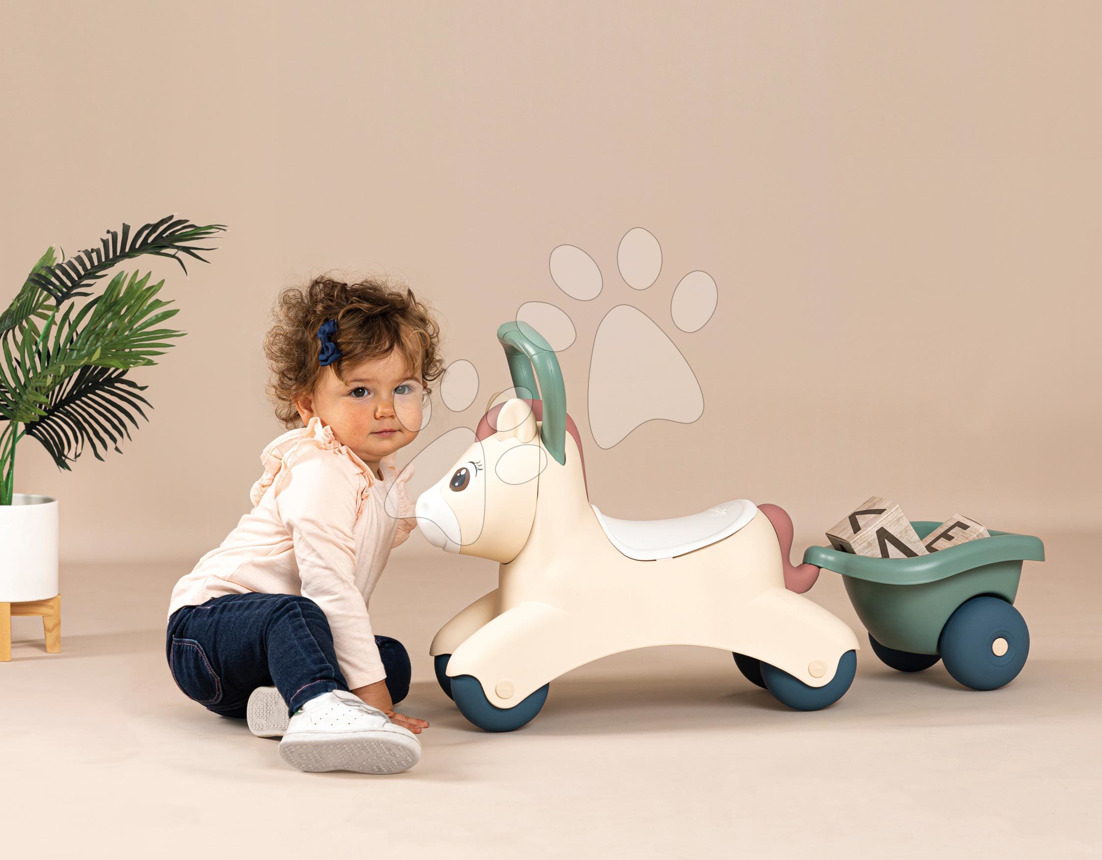 BABY Born Mini Remorque Cheval Avec Lara - Tracteur Et Remorque Rose/Menthe, Autocollants Inclus