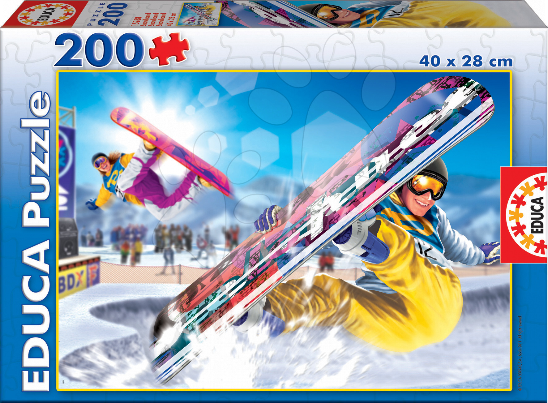 Detské puzzle od 100-300 dielov - Puzzle Junior Snowboard Educa 200 dielov od 6 rokov