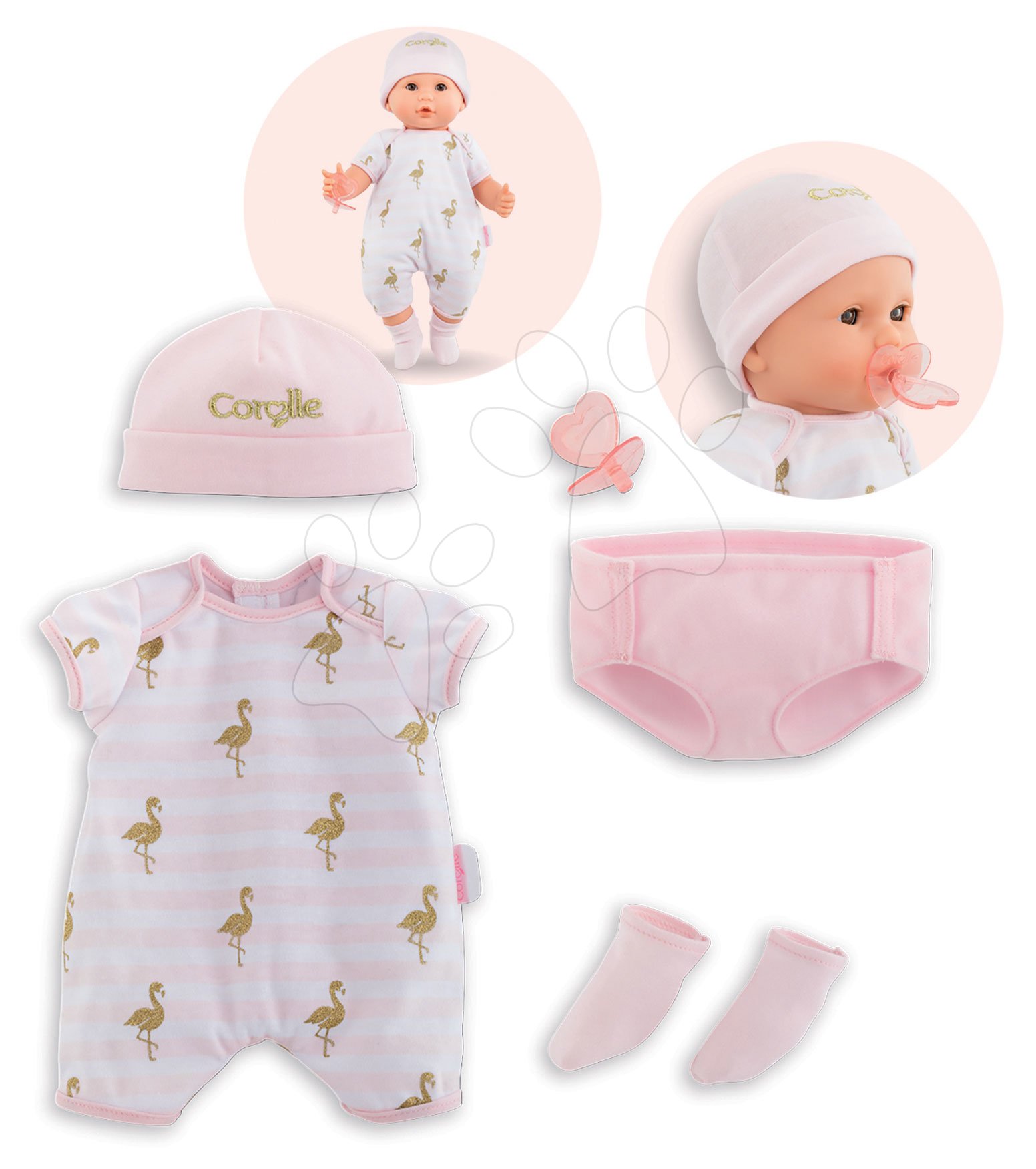 Játékbaba ruhák - Ruha szett Layette set Mon Grand Poupon Corolle 36 cm játékbaba részére 24 hó-tól