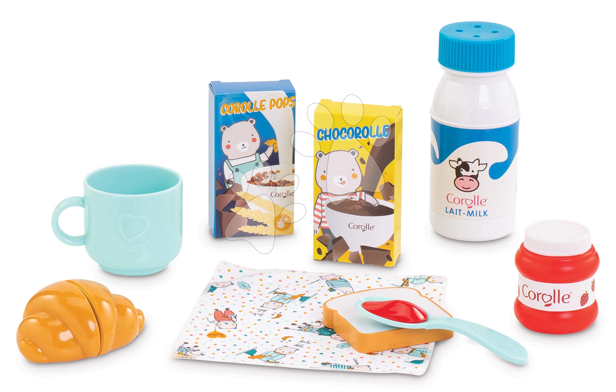 E-shop Raňajková súprava s croissantom Breakfast Set Corolle pre 36-42 cm bábiku 9 doplnkov od 24 mes