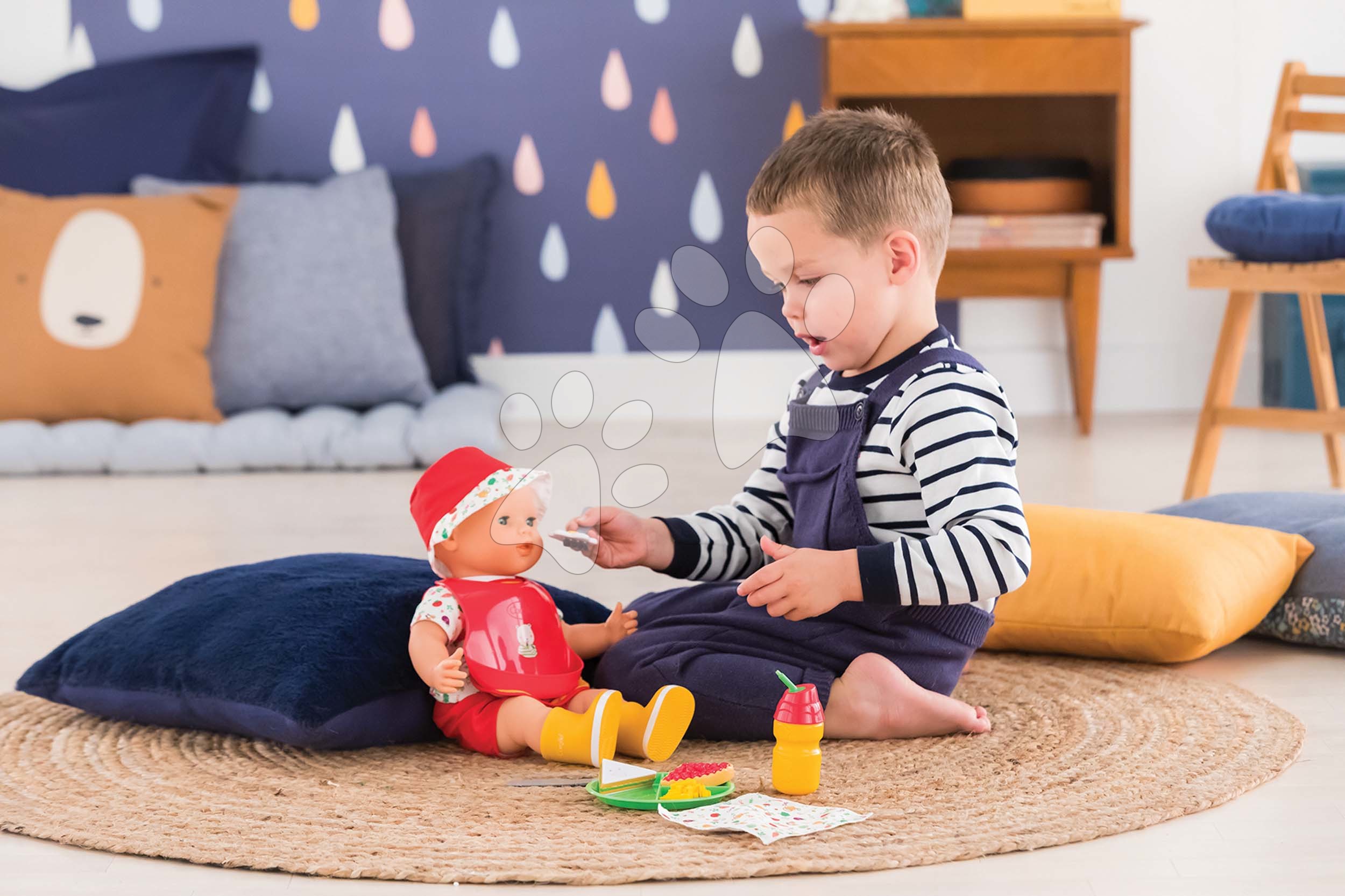 LullaBaby – Set Repas Et Change Pour Poupée 36 Cm – Bavoir, Couche, Biberon, Aliments Jouets – Jeu D’imitation Pour Enfants 2 Ans Et +