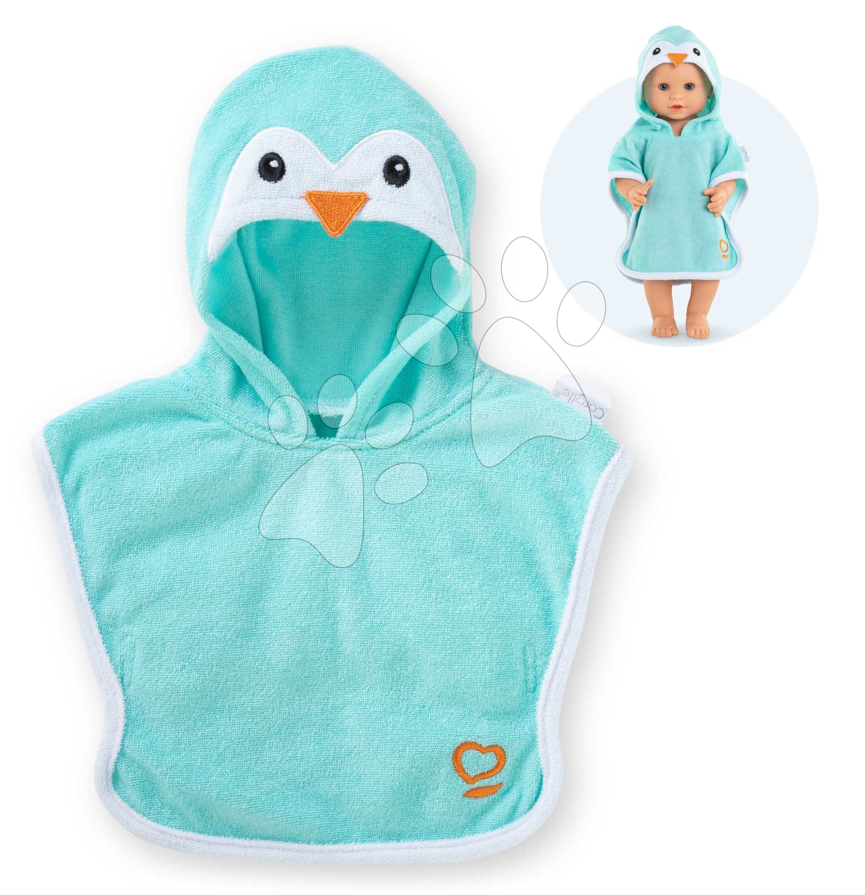 Köntös játékbabára Bathcape Penguin Mon Grand Poupon Corolle 36 cm babának 24 hó-tól
