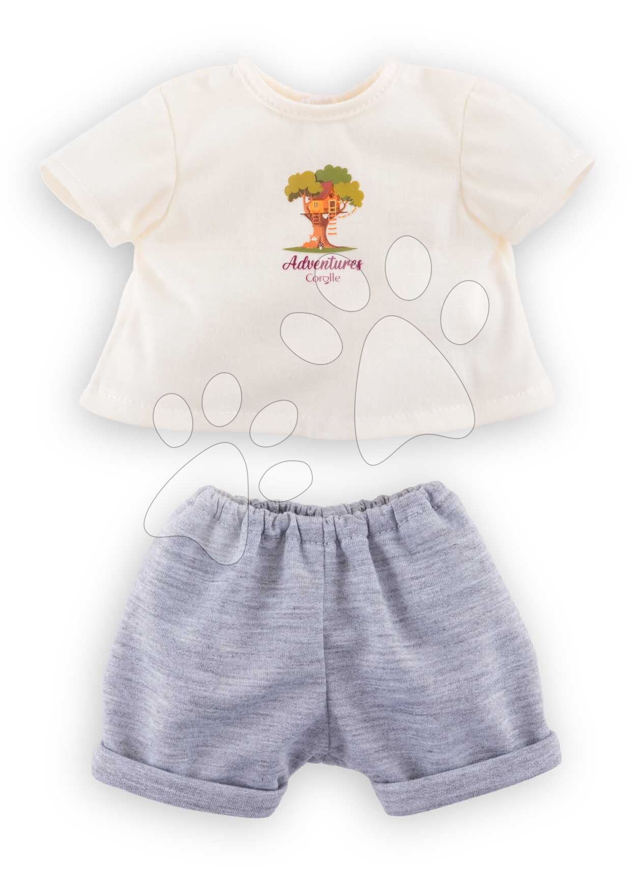 Trikó és rövid naci játékbabának T-Shirt & Short Little Explorer Mon Grand Poupon Corolle 36 cm játékbabának 24 hó-tól