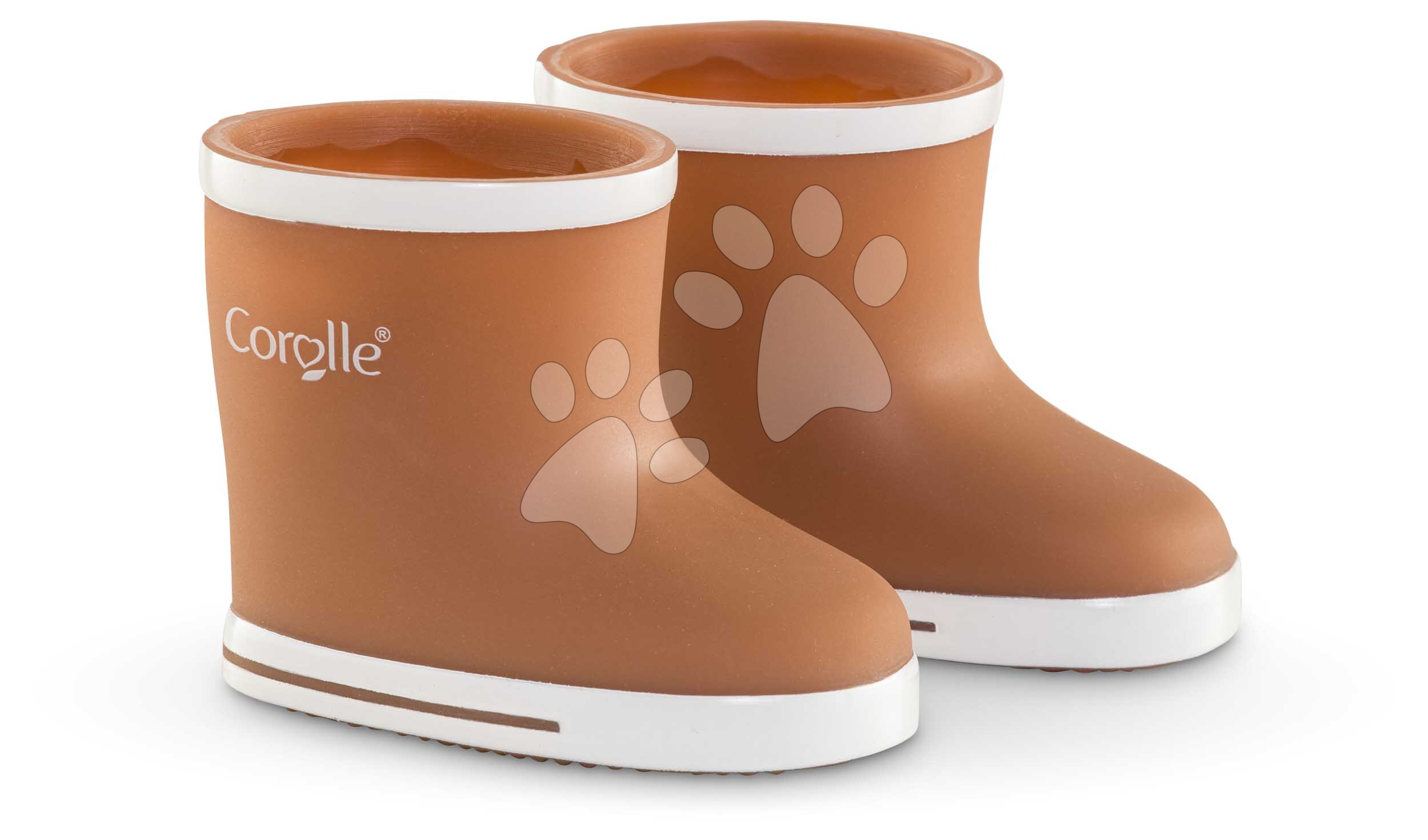 Gumicsizma játékbabának Rain Boots Brown Mon Grand Poupon Corolle 36 cm játékbabának 24 hó-tól