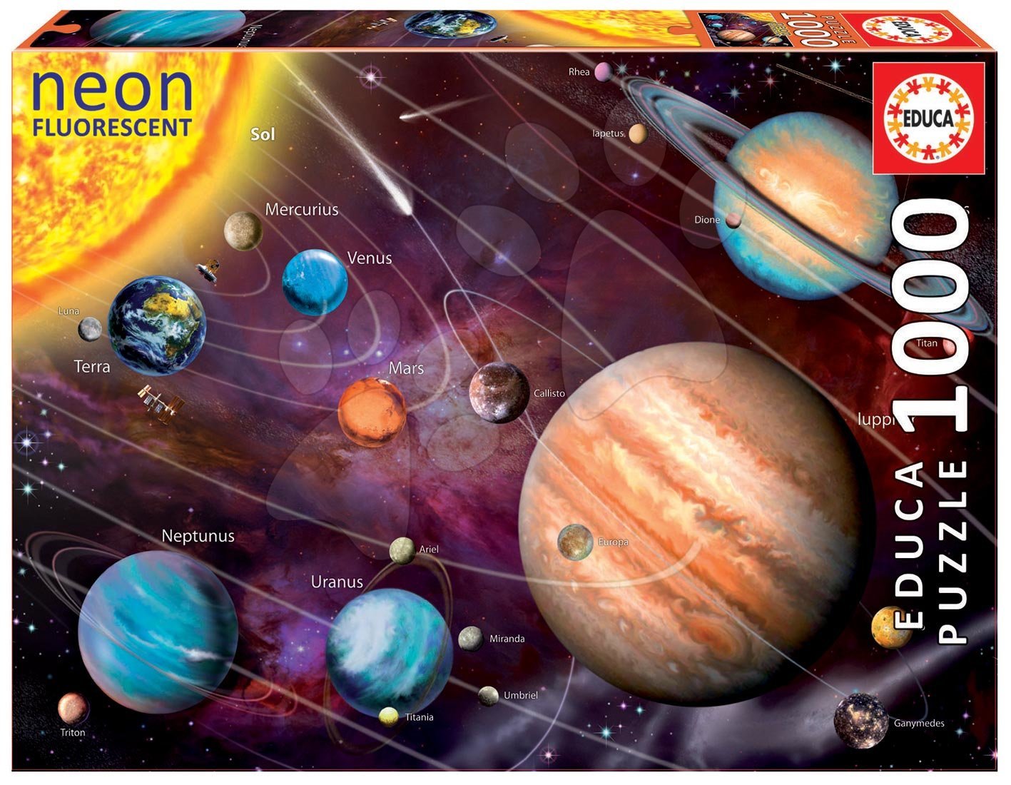 E-shop Educa puzzle Neon Solar System 1000 dielikov 14461 farebné