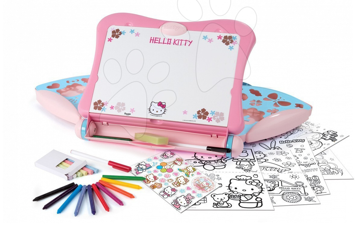 Staré položky - Tabuľa Hello Kitty Smoby na kreslenie so šablónami s 28 doplnkami
