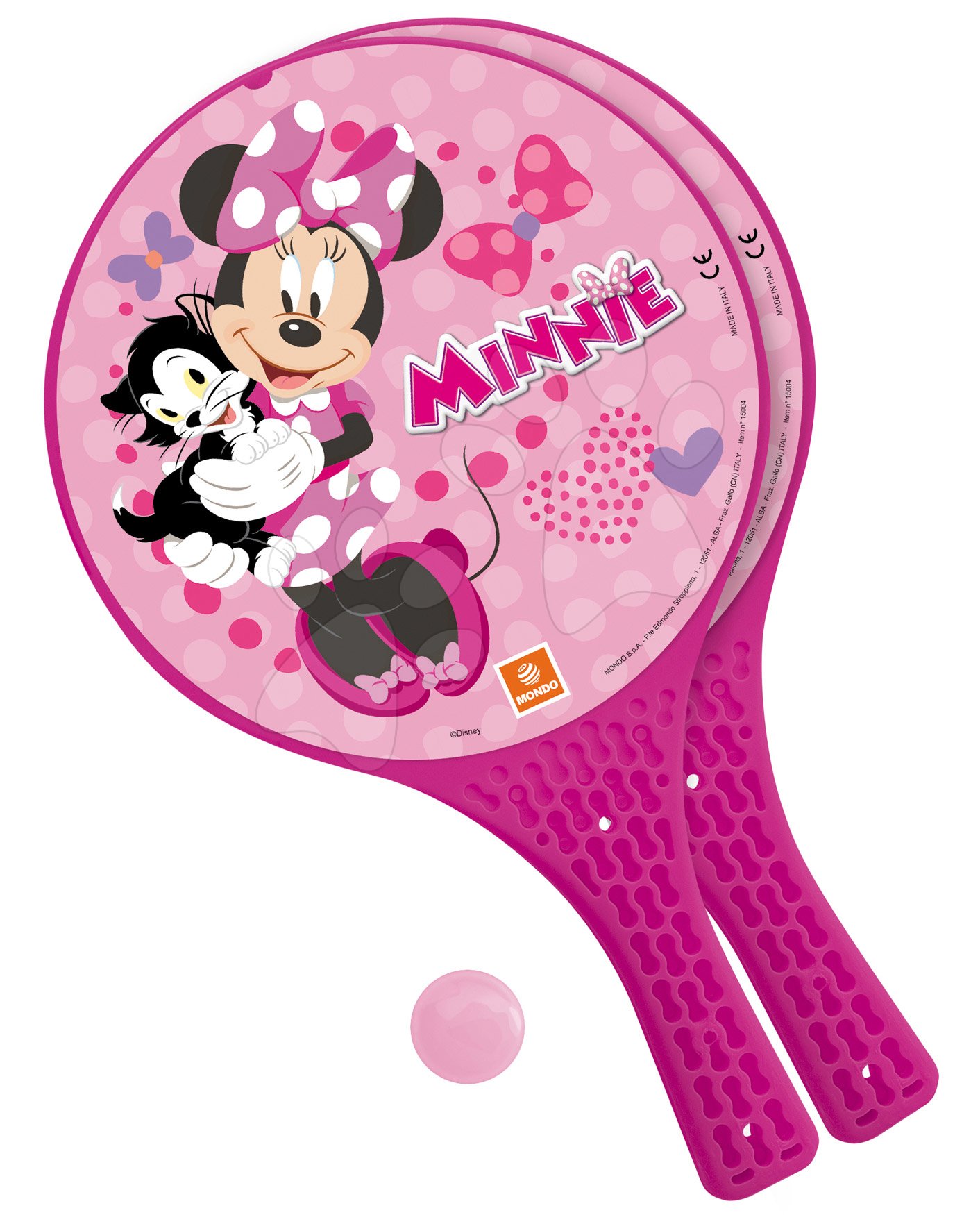 Mondo tenisz strandra Minnie, 2 ütő + labda 15004 rózsaszín