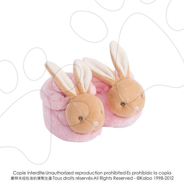 Hrkálky a hryzátka - Plyšové papučky Plume-Rattle Booties Pink Kaloo s hrkálkou 10 cm v darčekovom balení pre najmenších ružové