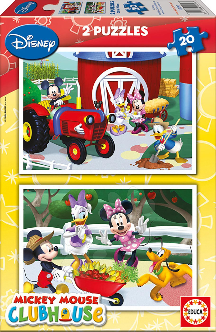 Detské puzzle do 100 dielov - Puzzle Disney Mickey Mouse Educa 2x 20 dielov
