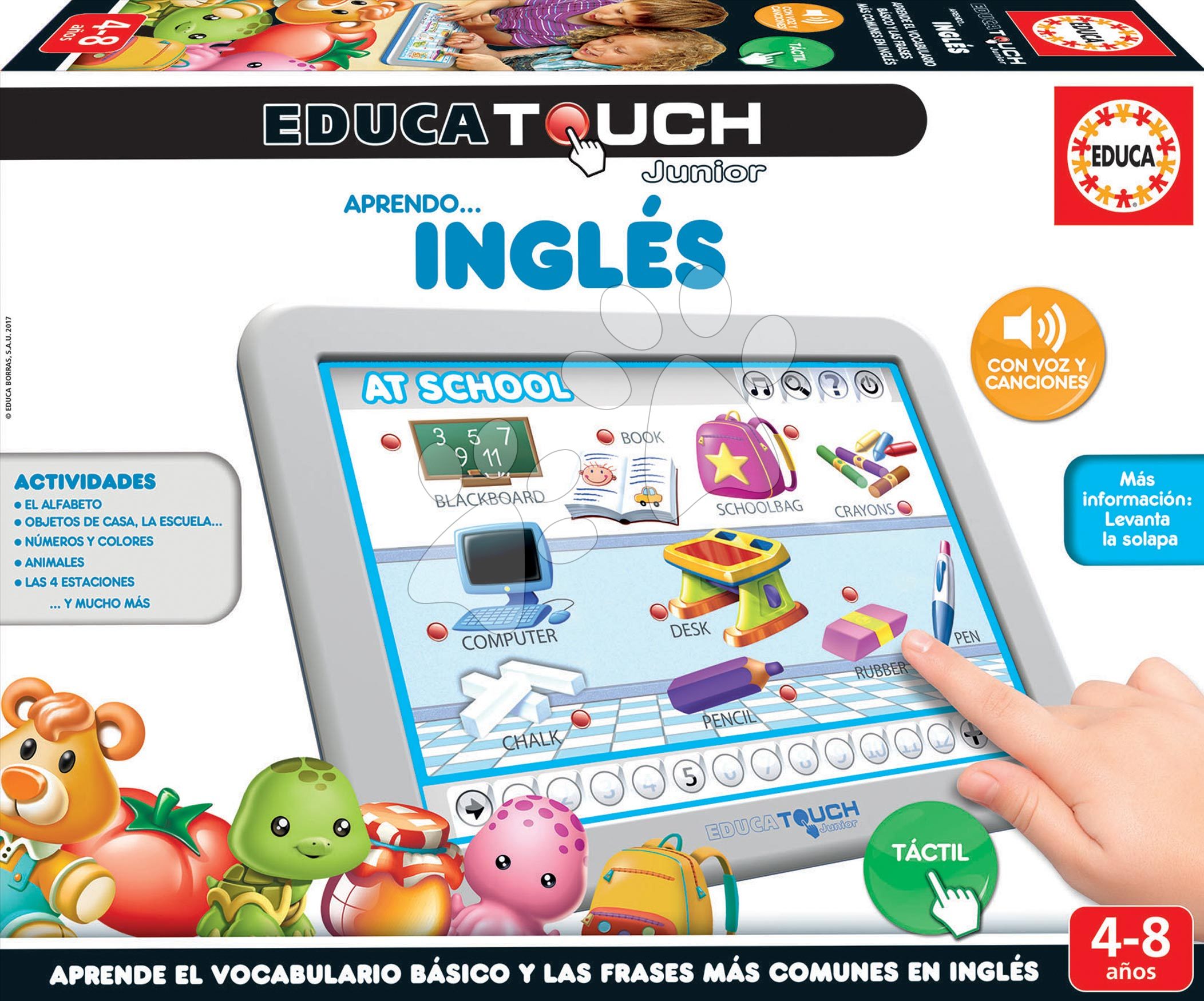 Tablet elektronický Junior English Educa Učíme se anglická slovíčka ve španělštině od 4 let