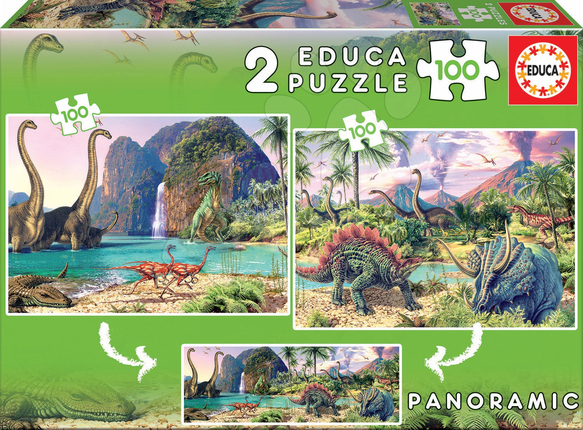 E-shop Puzzle pre deti Dino Educa 2x100 dielov 15620 farebné