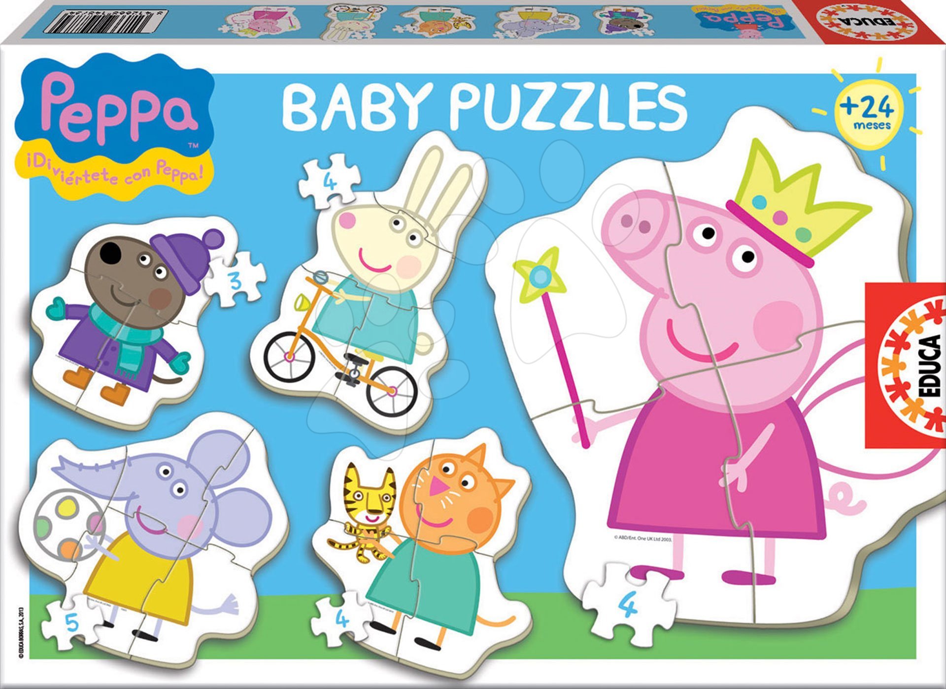 Puzzle pre najmenších Baby 5 Disney Peppa Pig Educa od 24 mes