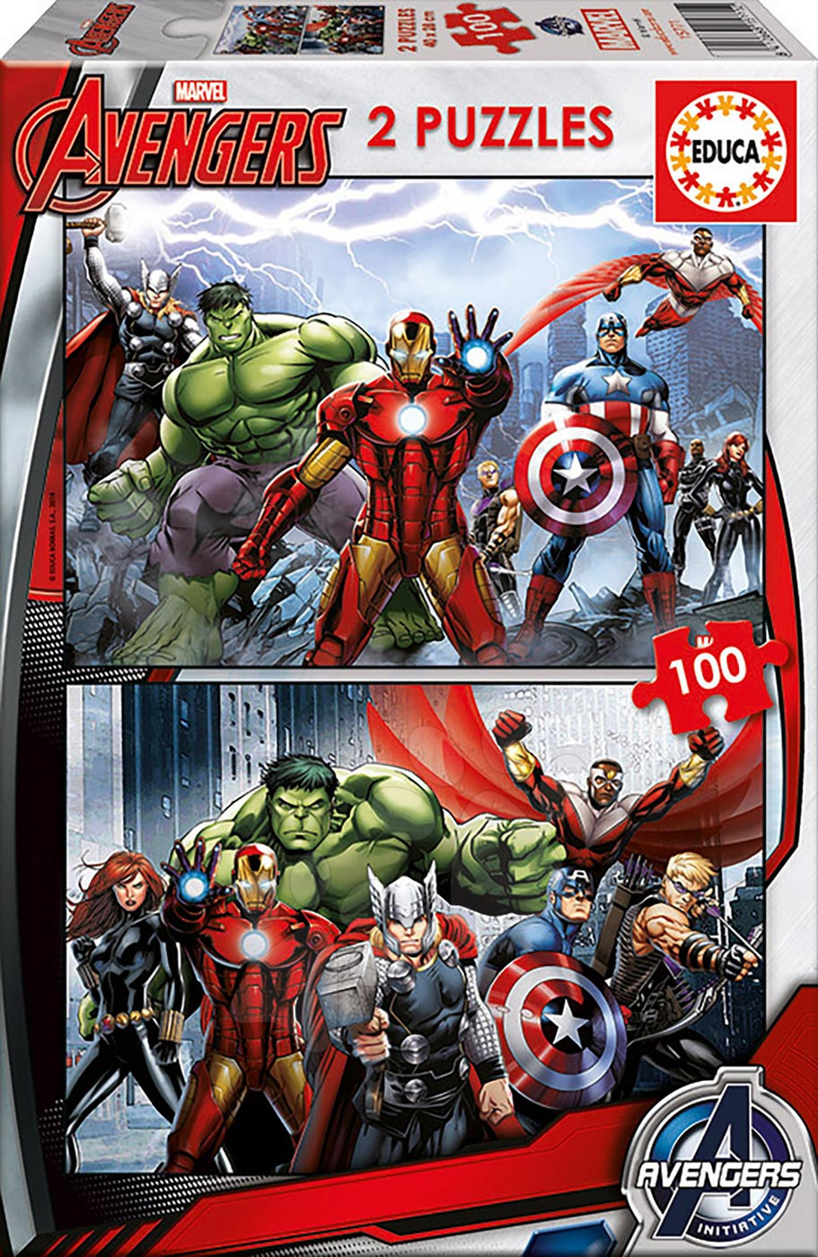 Dětské puzzle Avengers Educa 2x100 dílů 15771 barevné