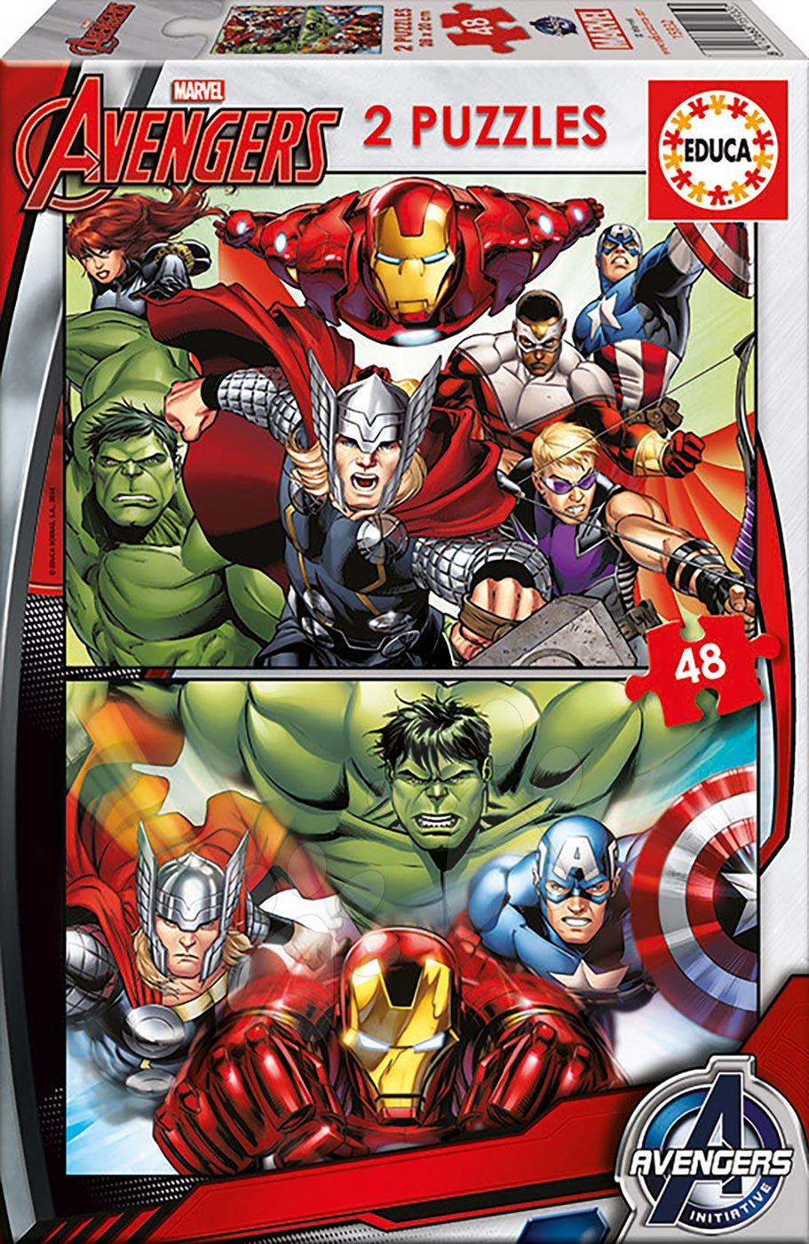 Detské puzzle do 100 dielov - Puzzle Avengers Educa 2x 48 dielov