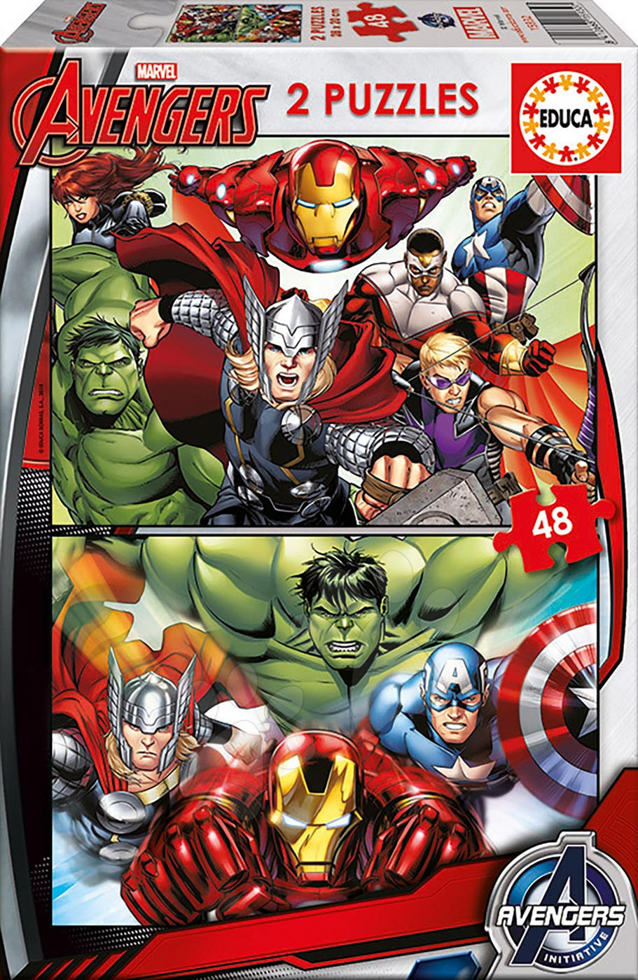 Puzzle pre deti Avengers Educa 2x48 dielov 15932 farebné