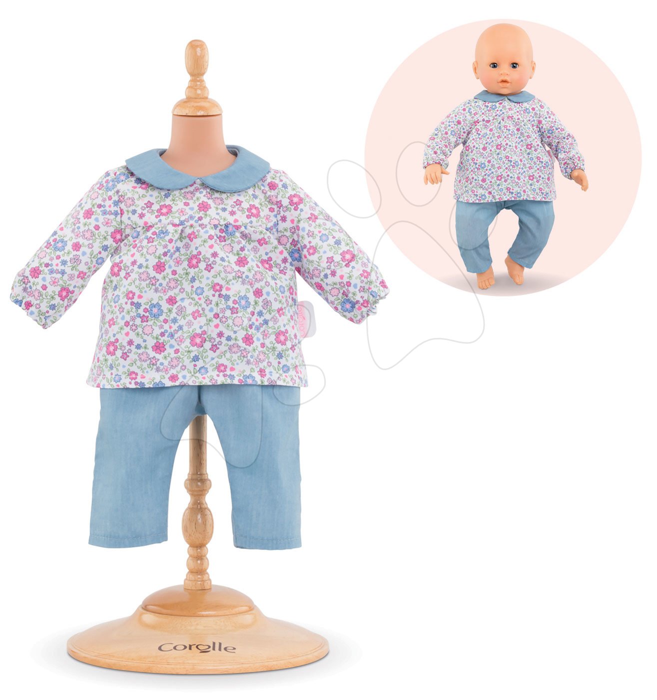 E-shop Oblečenie Blouse Flower & Pants Mon Grand Poupon Corolle pre 42 cm bábiku od 24 mes