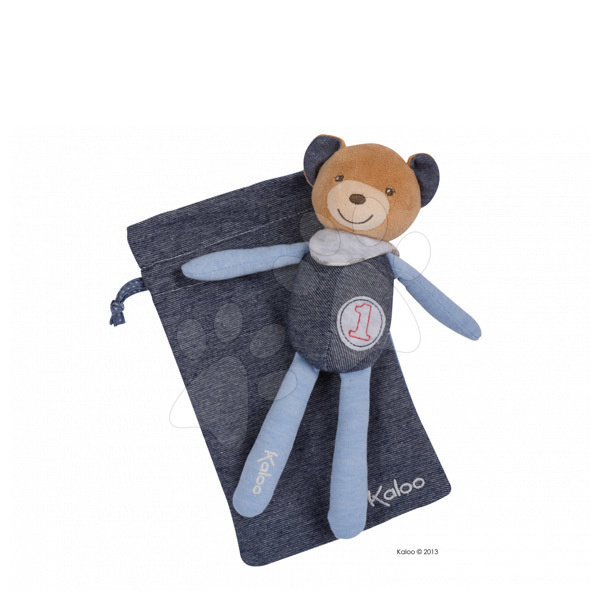 Kaloo plüss mackó babusgatásra Blue Denim-Doudou 960077 kék