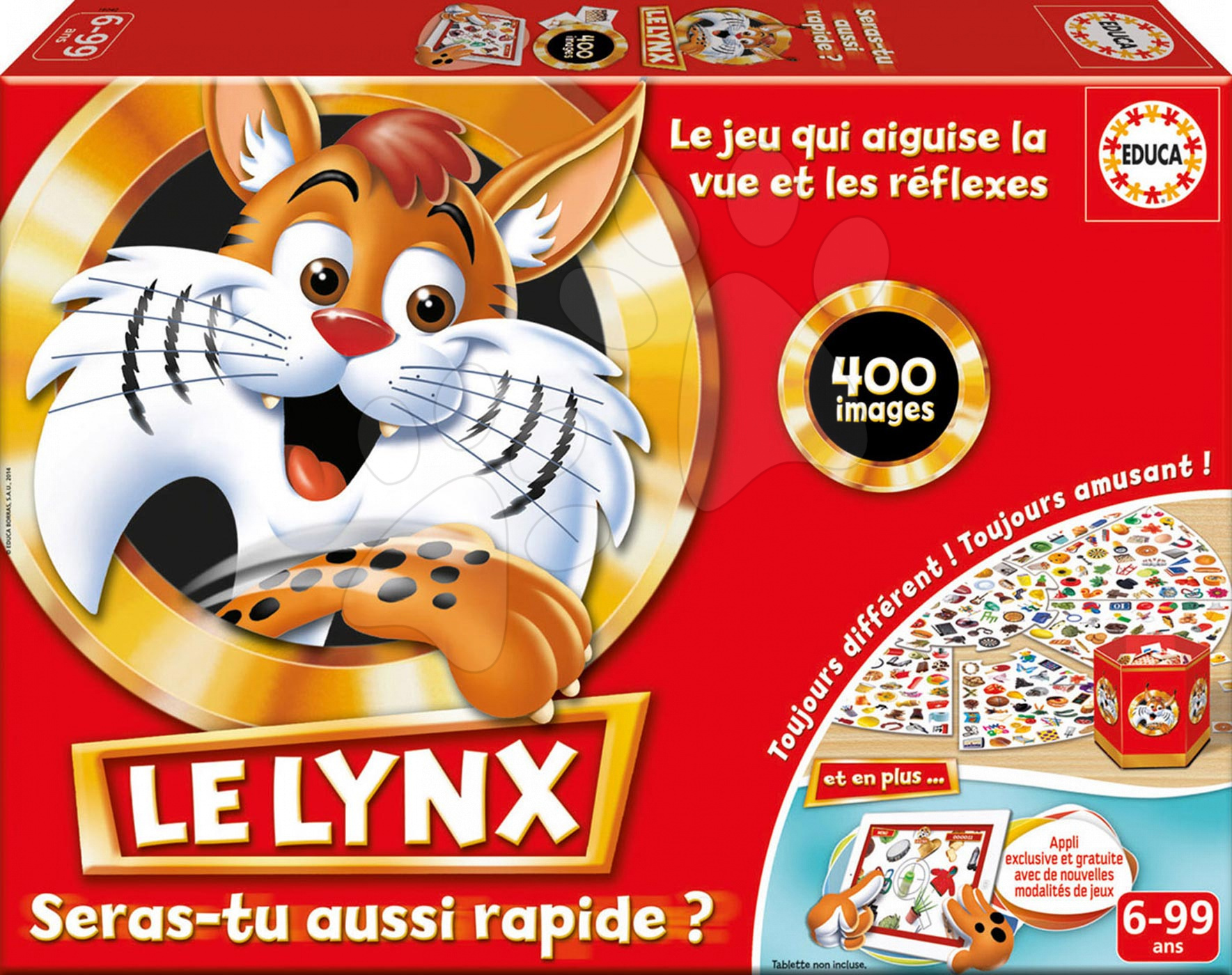 Cudzojazyčné spoločenské hry - Rodinná spoločenská hra Le Lynx Educa 400 obrázkov vo francúzštine od 6 rokov