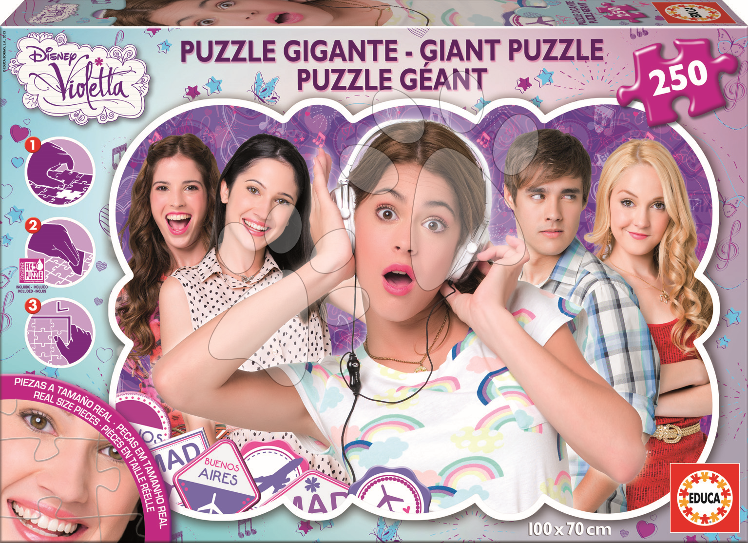 Detské skladacie koberce - Puzzle Giant Violetta Educa 240 dielov od 8 rokov