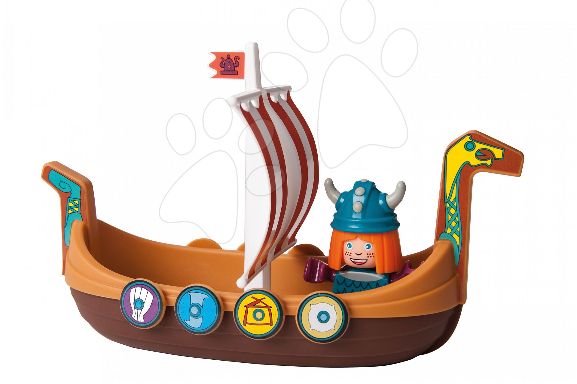 Príslušenstvo k vodným dráham - Vikingská loď BIG s figúrkou k hrám Waterplay dĺžka 27 cm