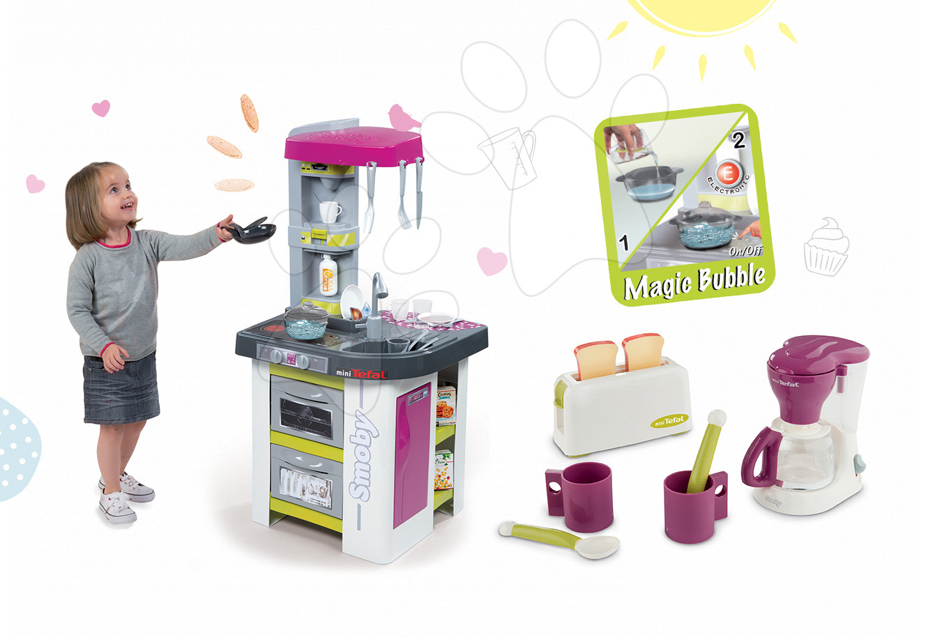 Smoby kuchynka Tefal Studio BBQ a raňajková súprava Tefal 311027-1