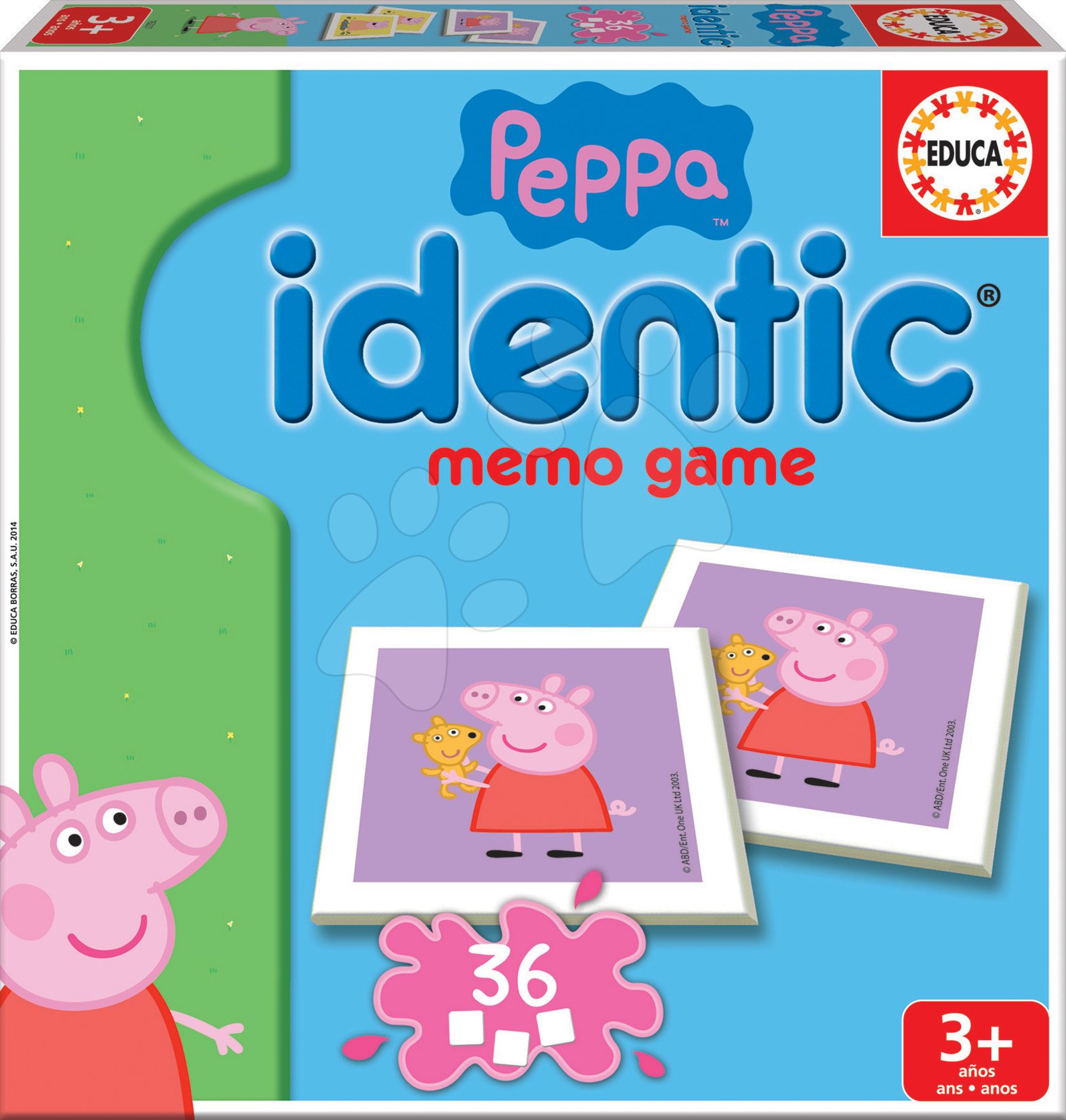 Pexeso Peppa Pig Identic Educa memóriajáték 36 kártyalappal