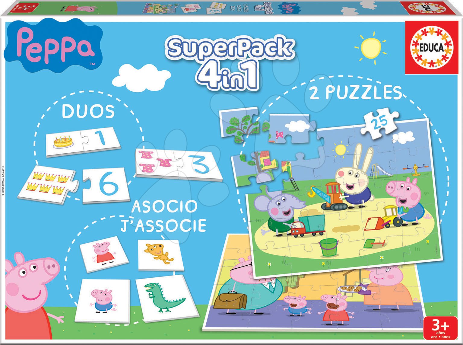 E-shop Puzzle domino a pexeso Peppa Pig Disney Superpack 4v1 Educa