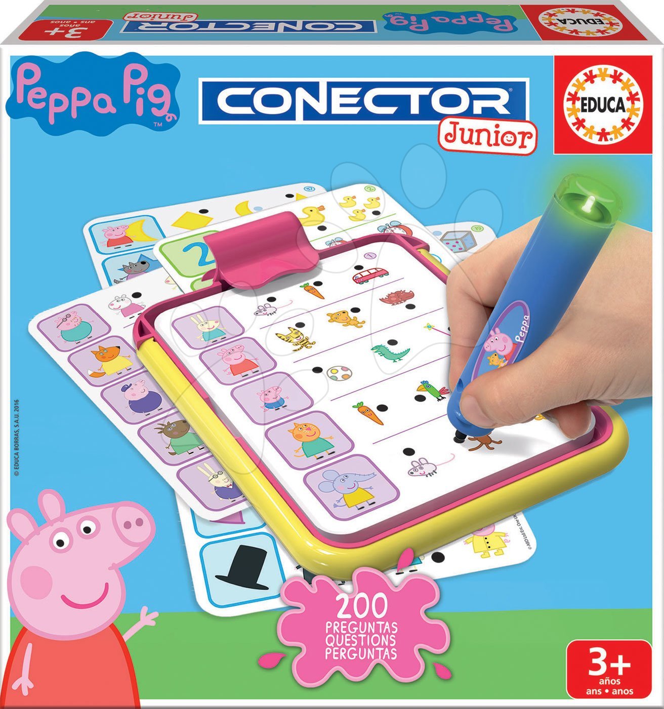 Conector Junior Peppa Pig Educa 40 kártya és 200 kérdés intelligens tollal