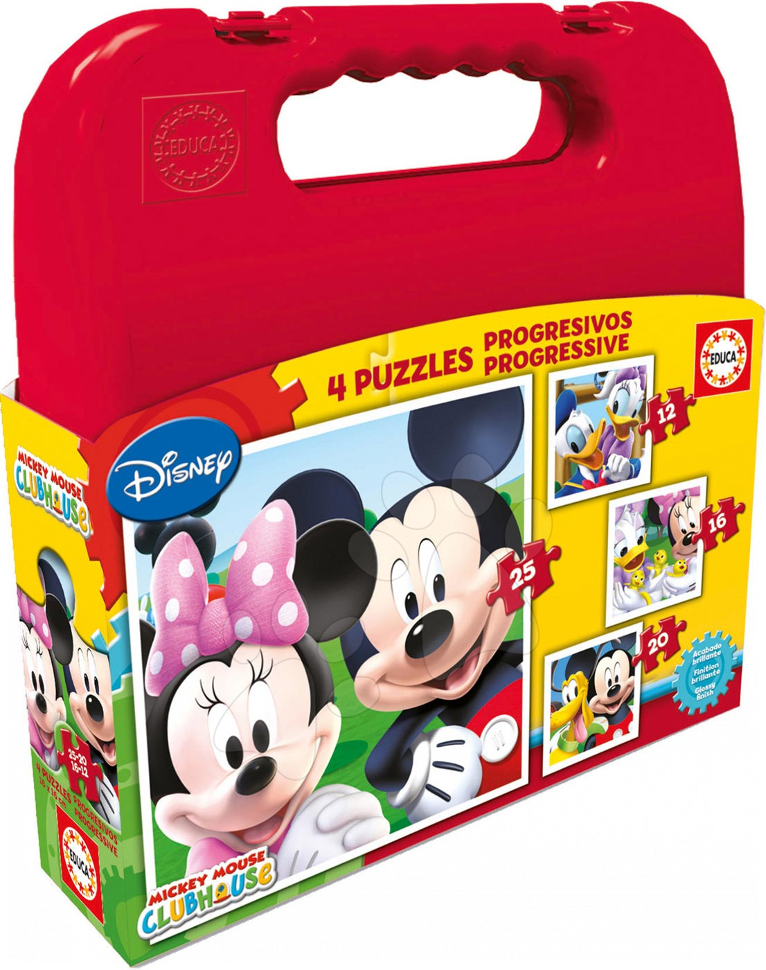 Gyerek puzzle Mickey Mouse Educa progresszív 25-20-16-12 db 16505