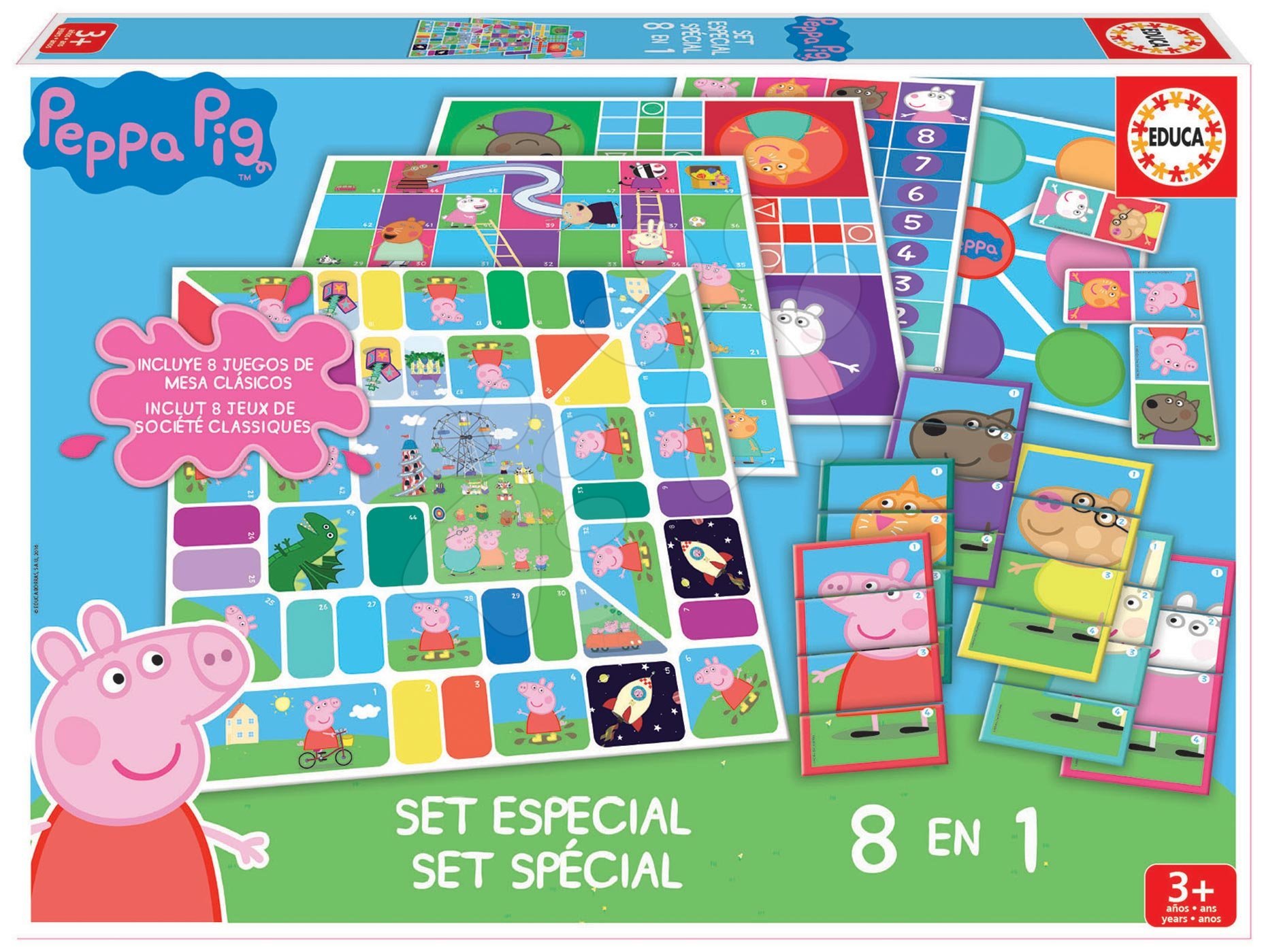 Educa dětské společenské hry Peppa Pig 8v1 Special set anglicky 16791