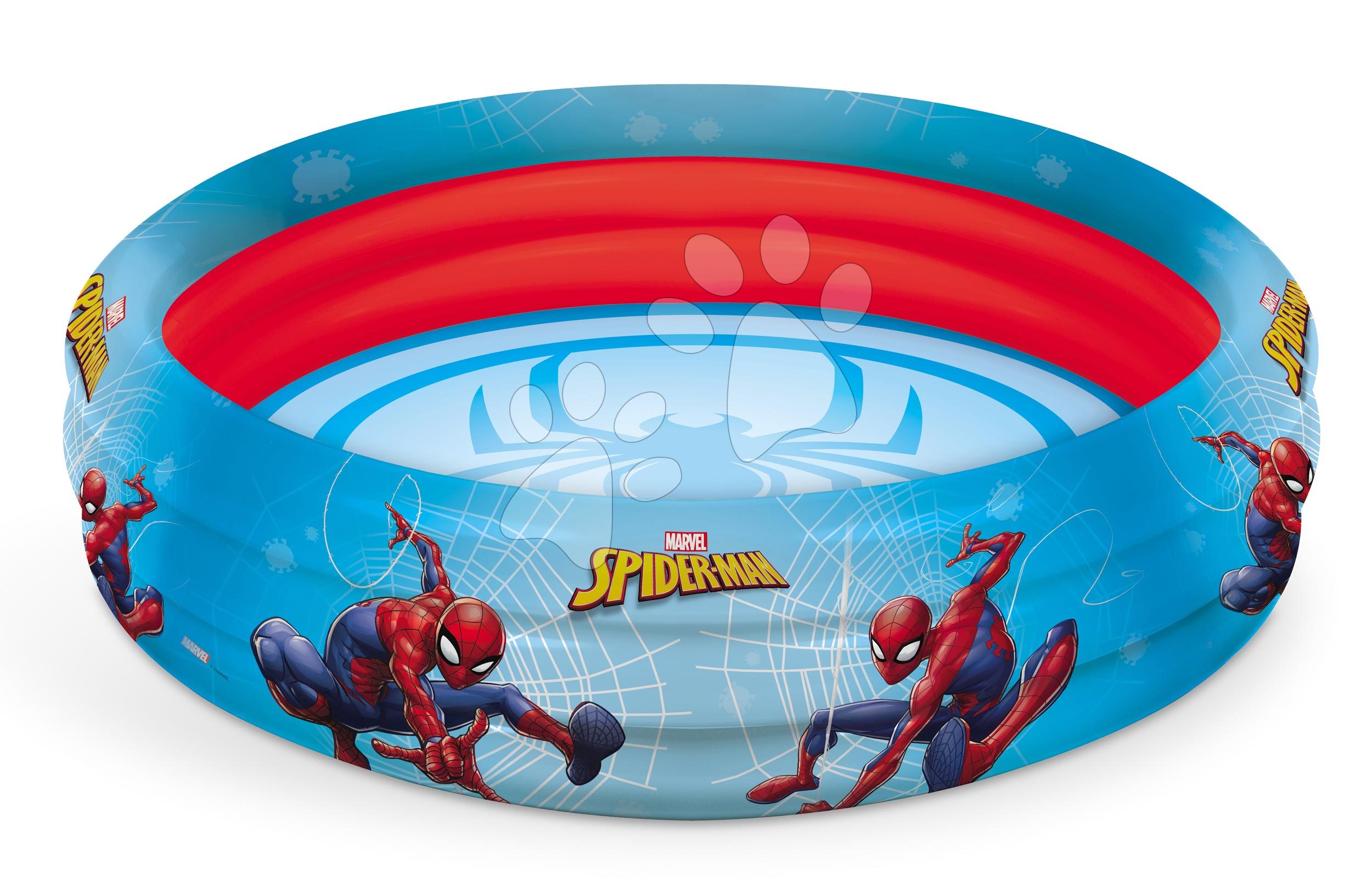 E-shop Mondo trojkomorový nafukovací bazén Spiderman 100 cm 16345 červený