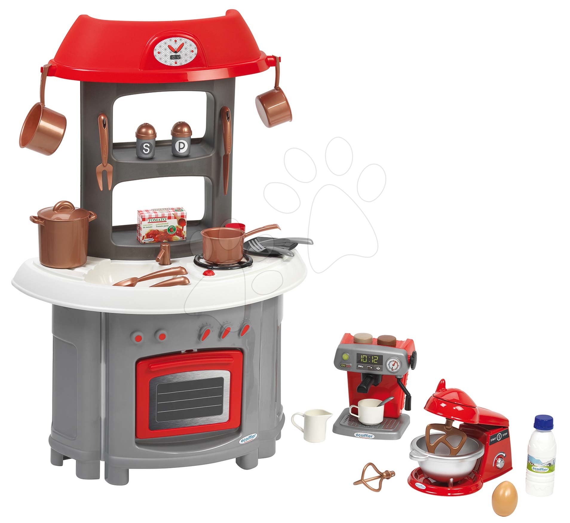 Obyčejné kuchyňky - Kuchyňka Superpack 3in1 Écoiffier s kávovarem a kuchyňským robotem 32 doplňků od 18 měs