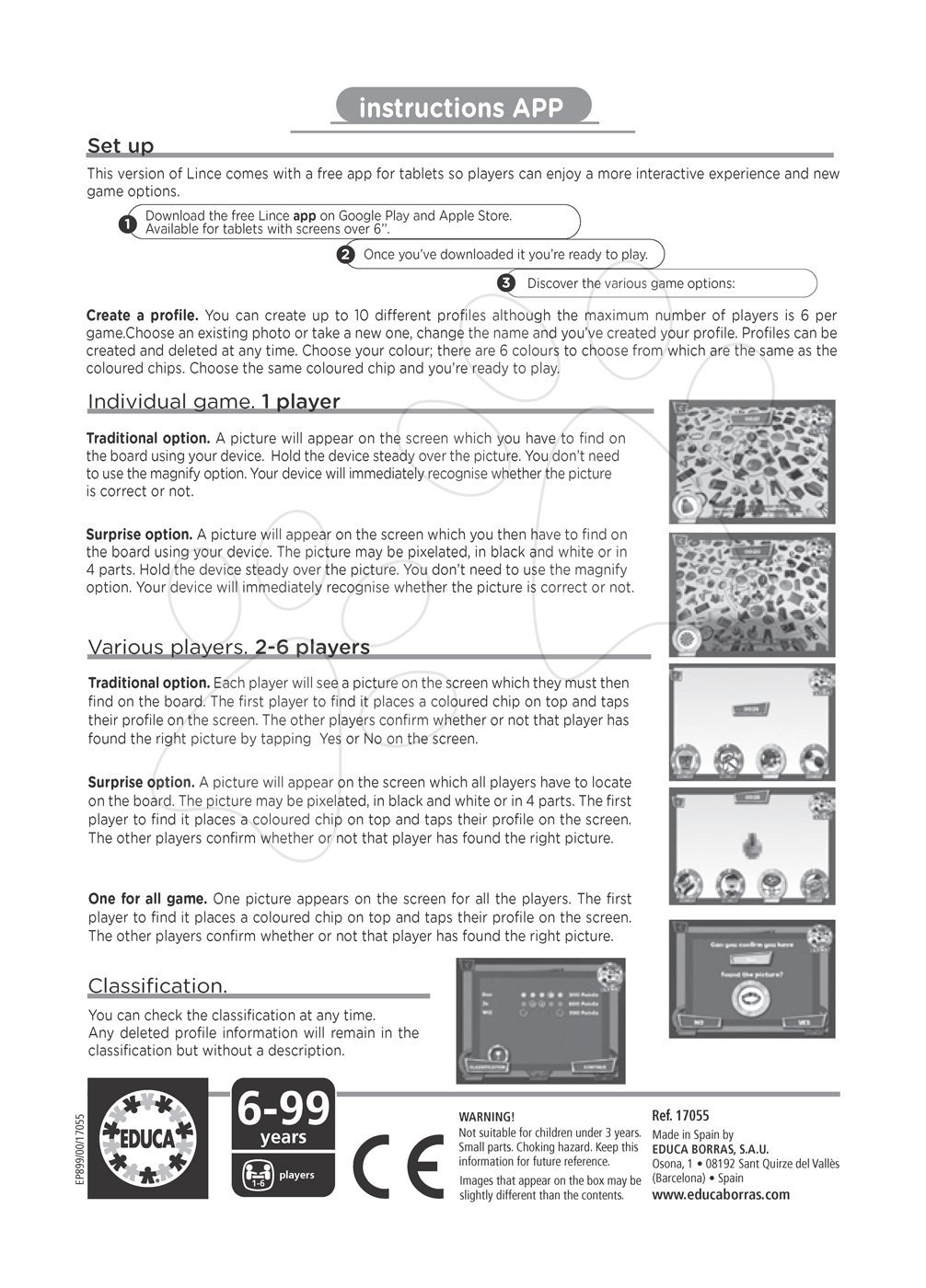 Educa - 16042 - Jeu de société éducatif- Le Lynx 400 Images avec Ap