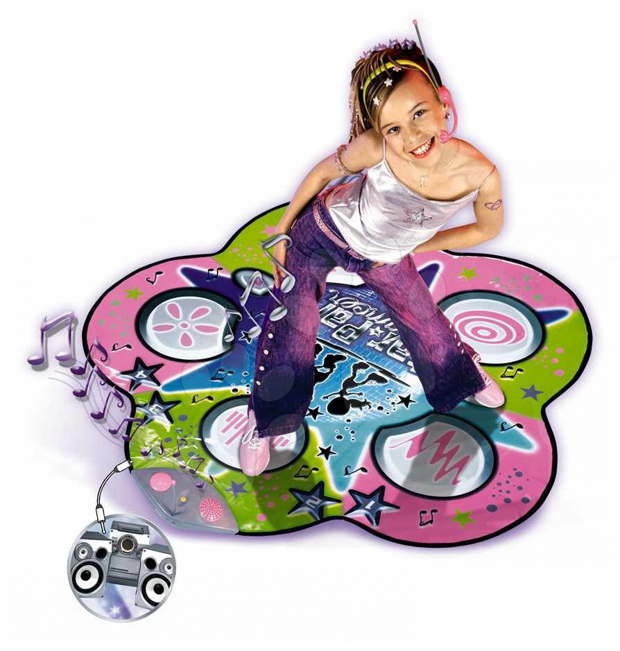 Detské hudobné nástroje - Tanečný koberec Star Párty Smoby elektronický so 4 melódiami od 6 rokov