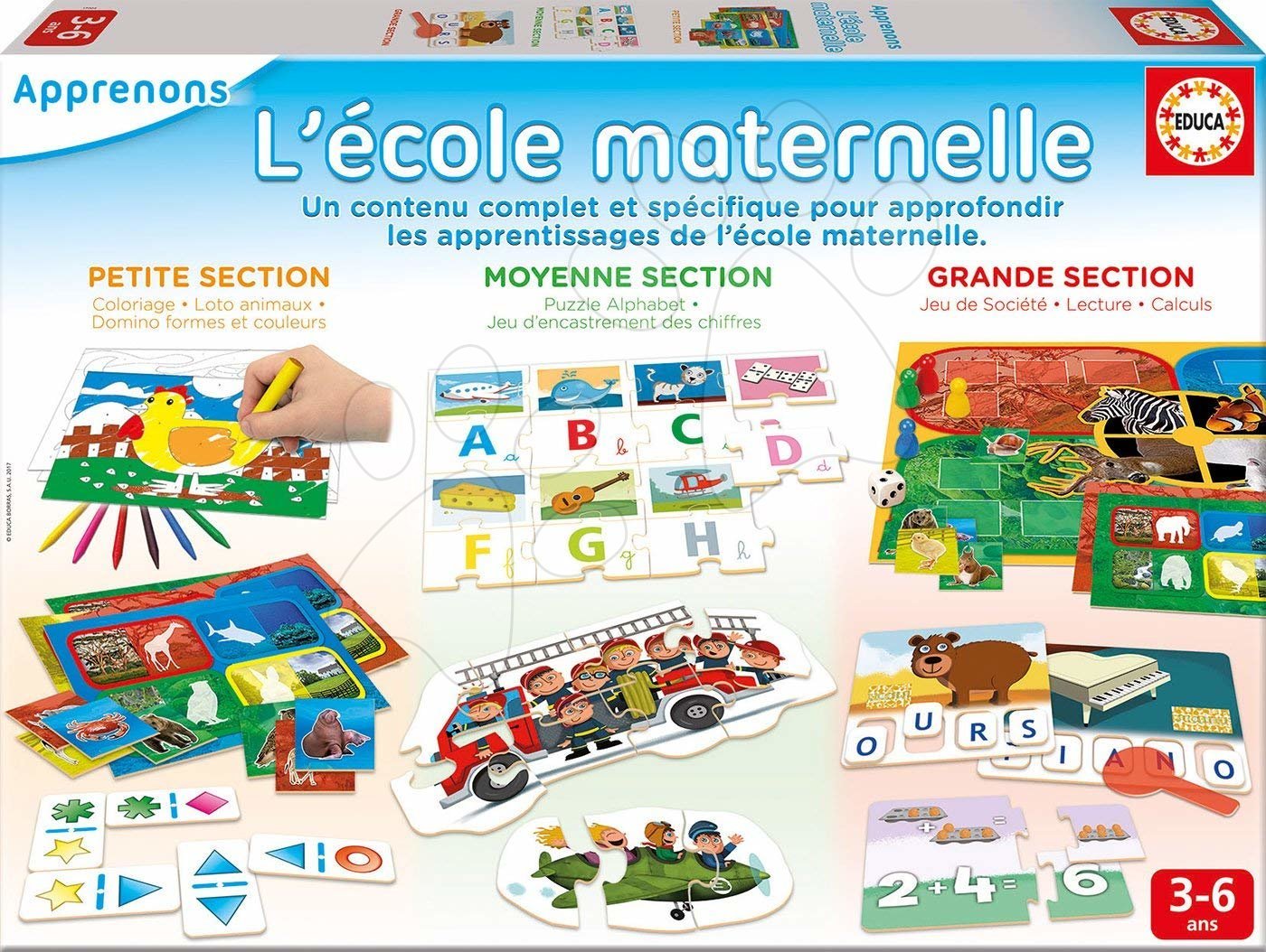 Oktatójáték Kit L'Ecole Maternell Educa puzzle és kirakós 3-6 évtől EDU17064