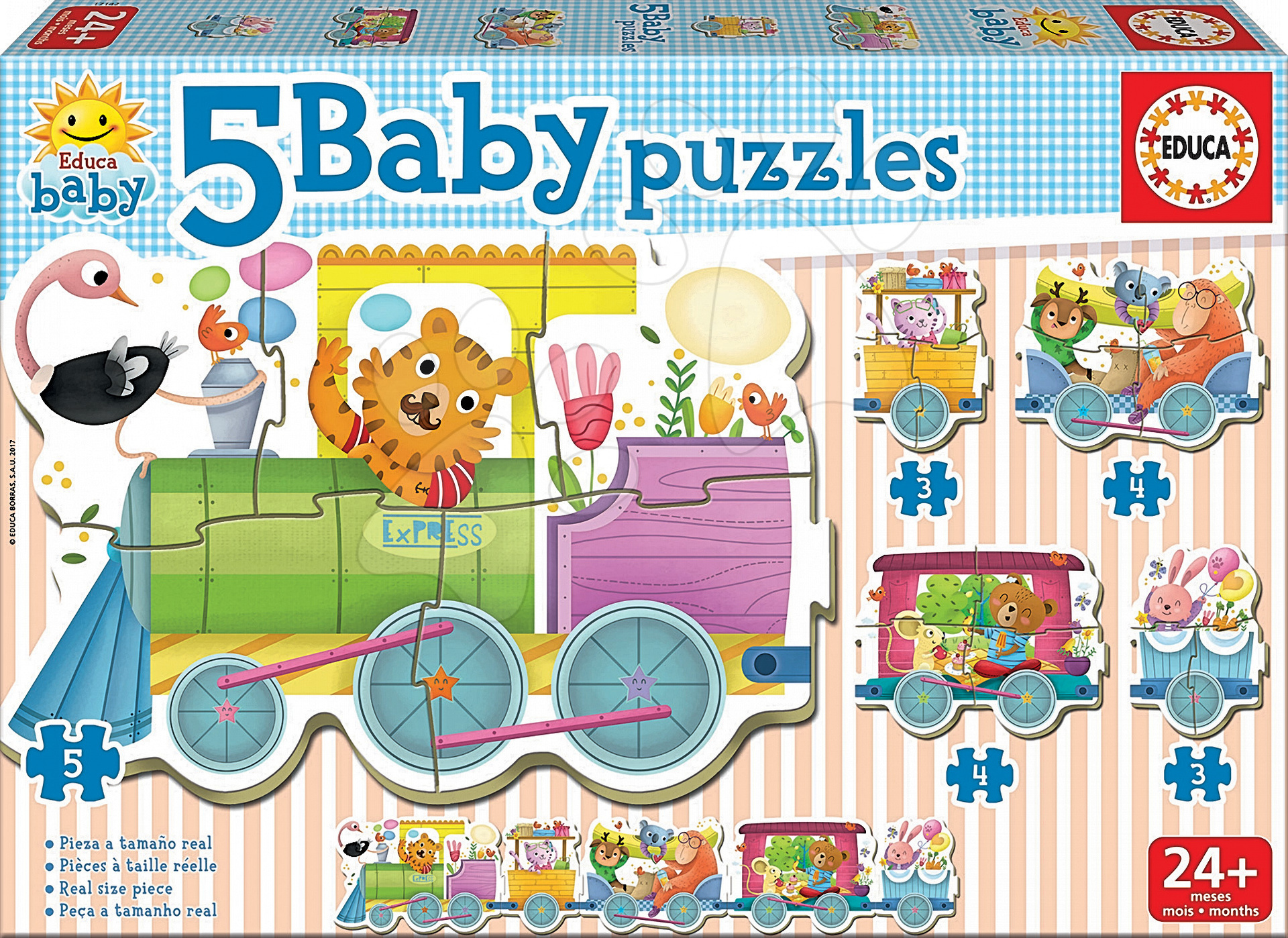 Educa gyerek puzzle Állatok a vonaton Baby 17142