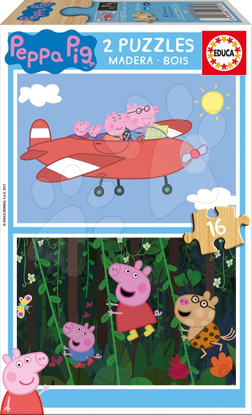 Educa drevené puzzle pre deti Peppa Pig 2*16 dielov