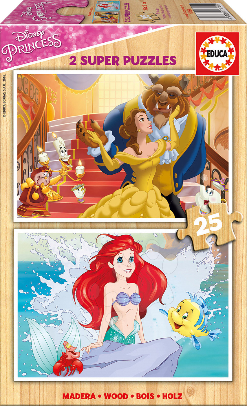 E-shop Educa detské drevené puzzle Disney Princezné 17164